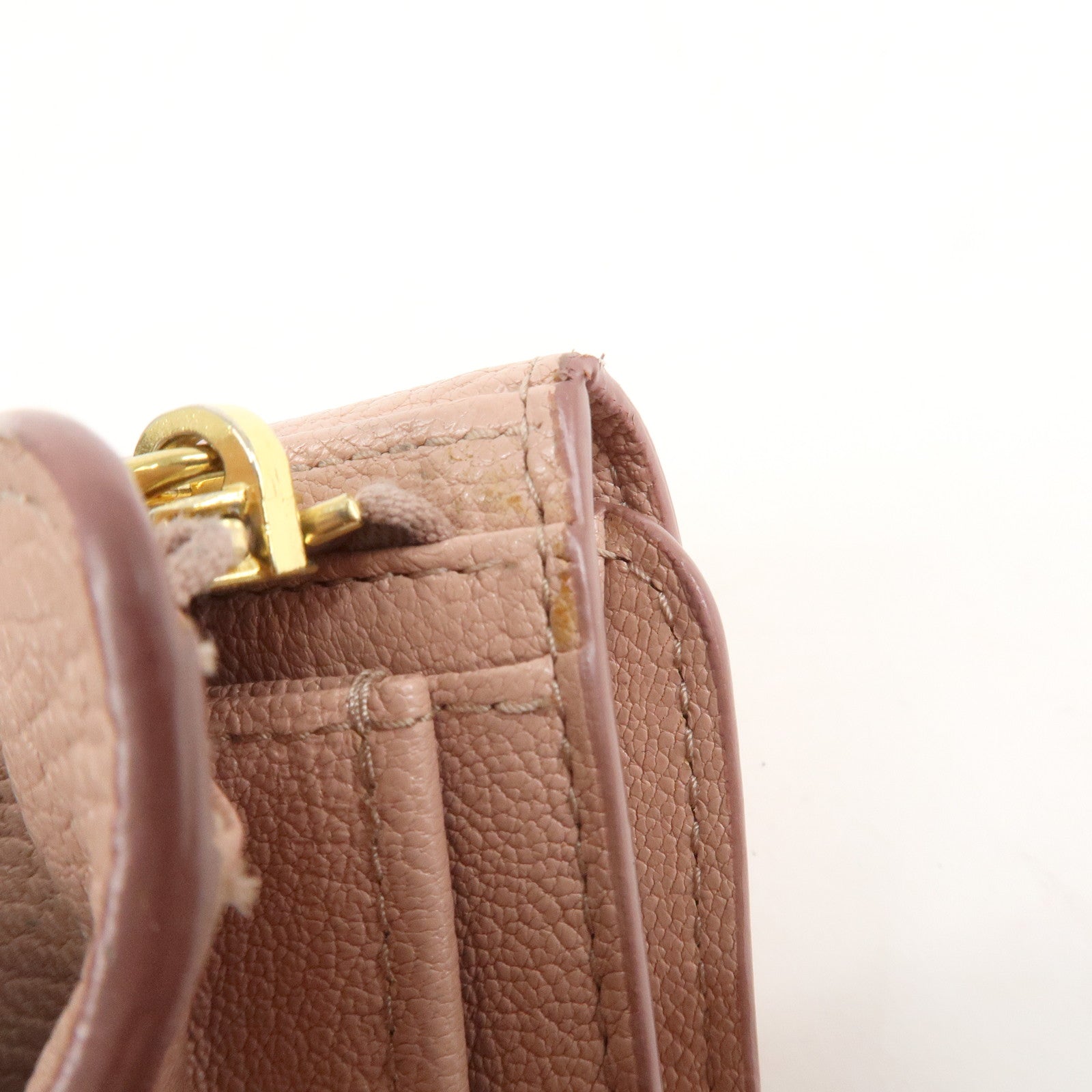 MIU MIU Leather Bi-fold Wallet Compact Wallet Pink 5ML014 Used