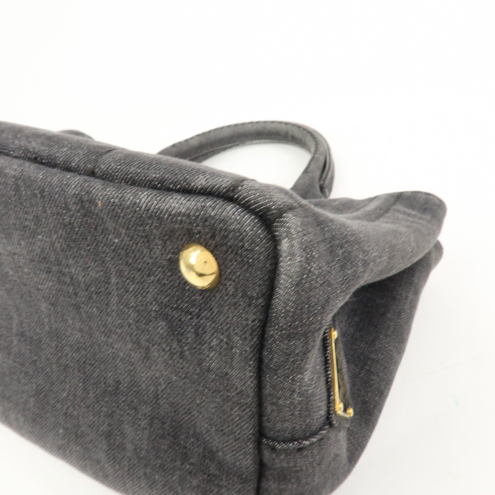 PRADA Logo Canapa Mini Canvas 2Way Bag Hand Bag 1BG439