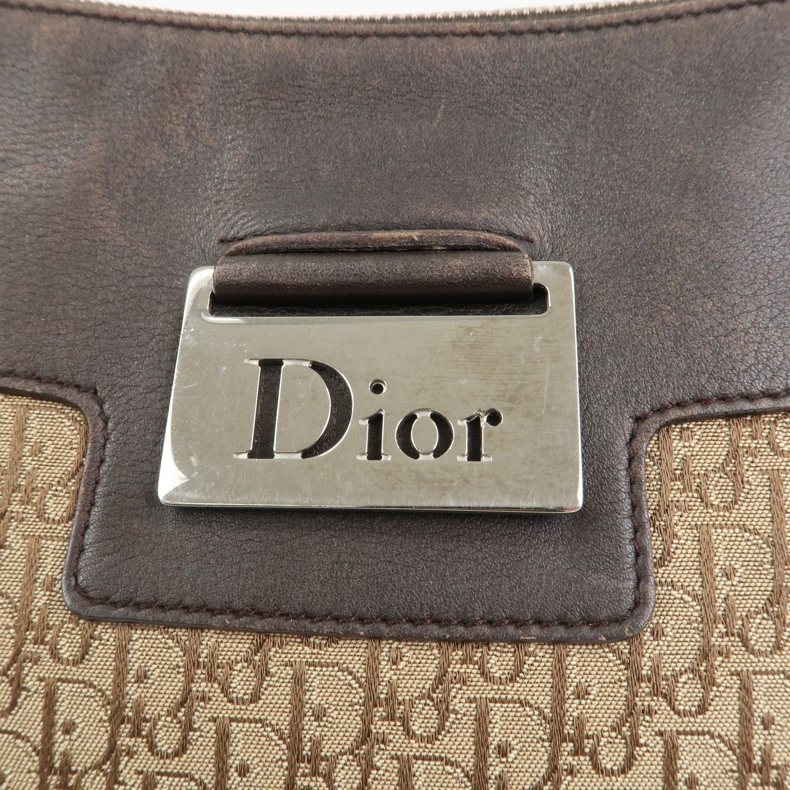 Christian Dior Street Chic Trotter Canvas Leather Shoulder Bag
