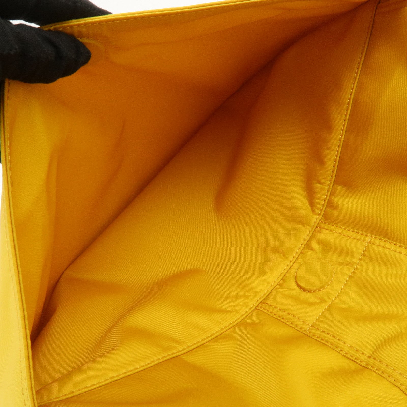 FENDI Baguette Nylon Leather 2Way Bag Hand Bag Shoulder Bag Yellow 7VA536