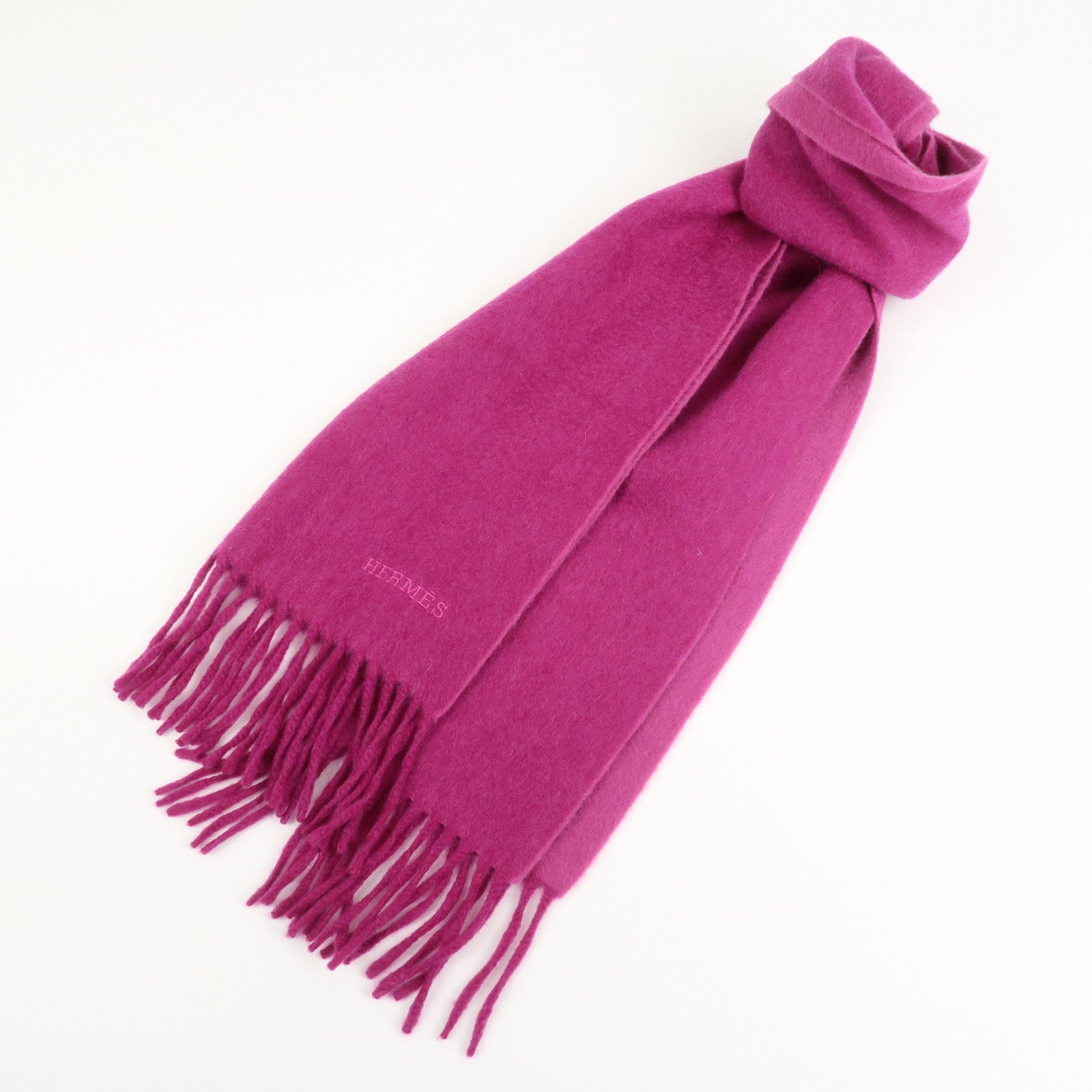 HERMES Cashmere 100% Scarf Muffler Purple