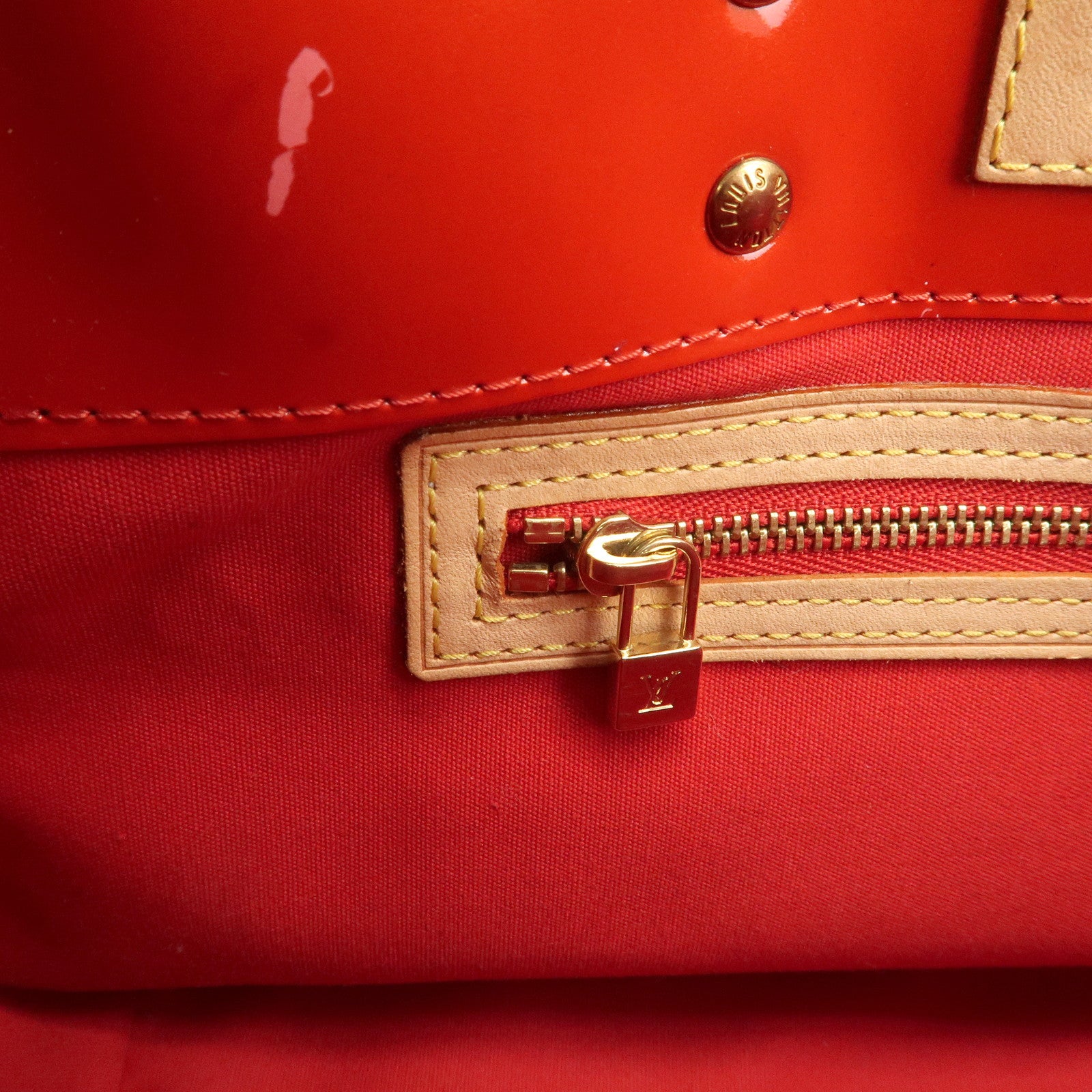 Louis Vuitton Monogram Vernis Lead PM Hand Bag Rouge M91088 Used