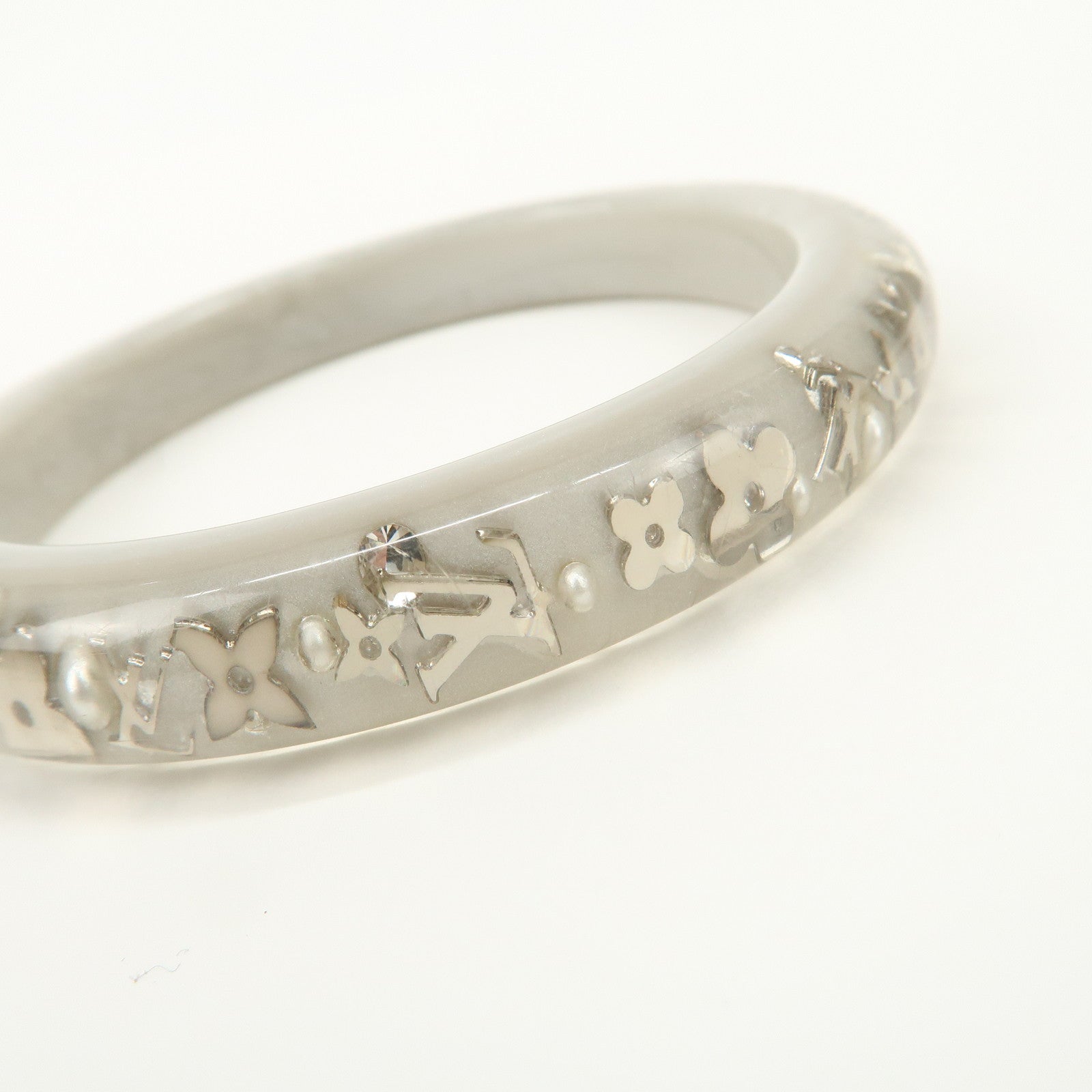 Louis Vuitton Bracelet Inclusion TPM Bangle Clear Silver M65867
