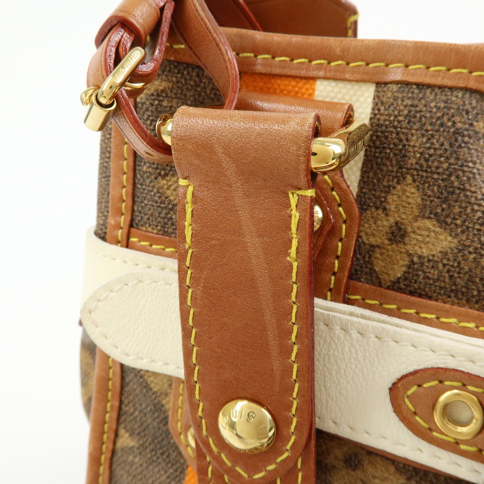 Louis Vuitton Monogram Tisse Sac Rayures PM Tote Hand Bag M56386