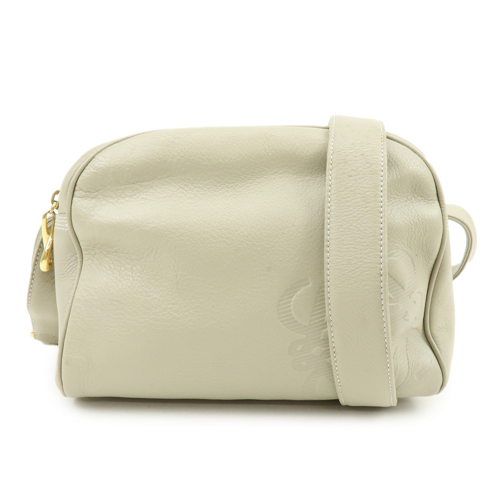 LOEWE Anagram Leather Shoulder Bag Crossbody Bag Ivory