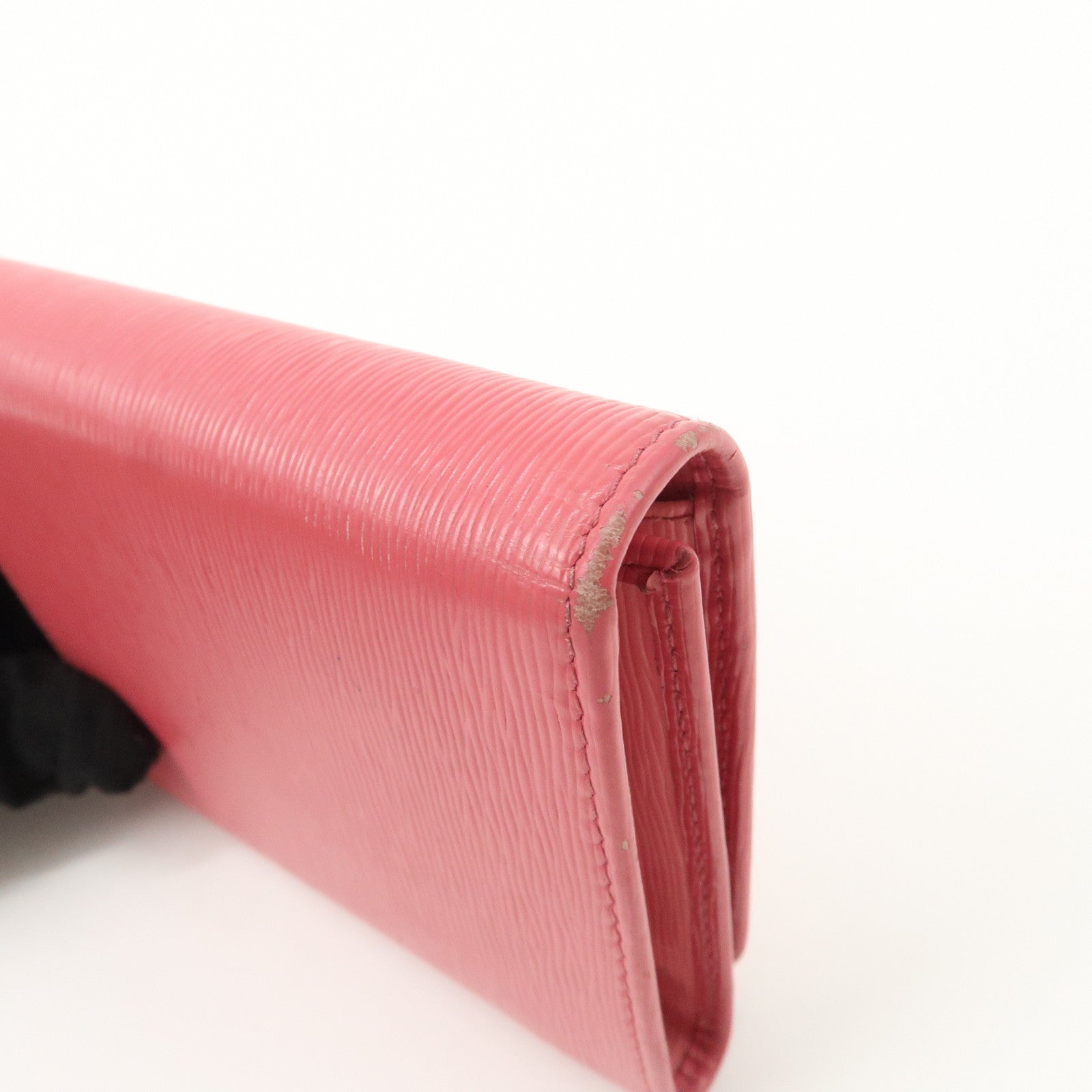 PRADA Saffiano Leather Trifold Compact Wallet Pink 1MH176 Used