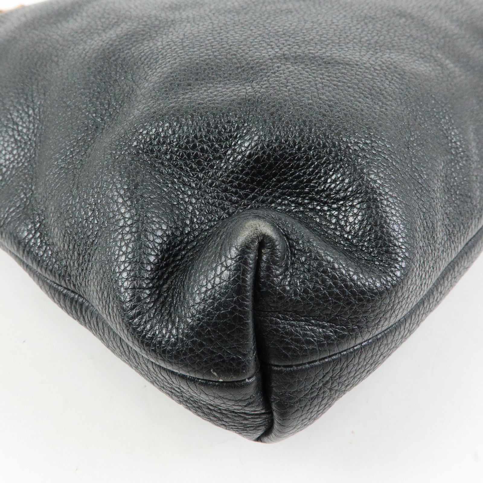 GUCCI Bamboo Shopper Leather 2Way Bag Tote Bag Black 323663