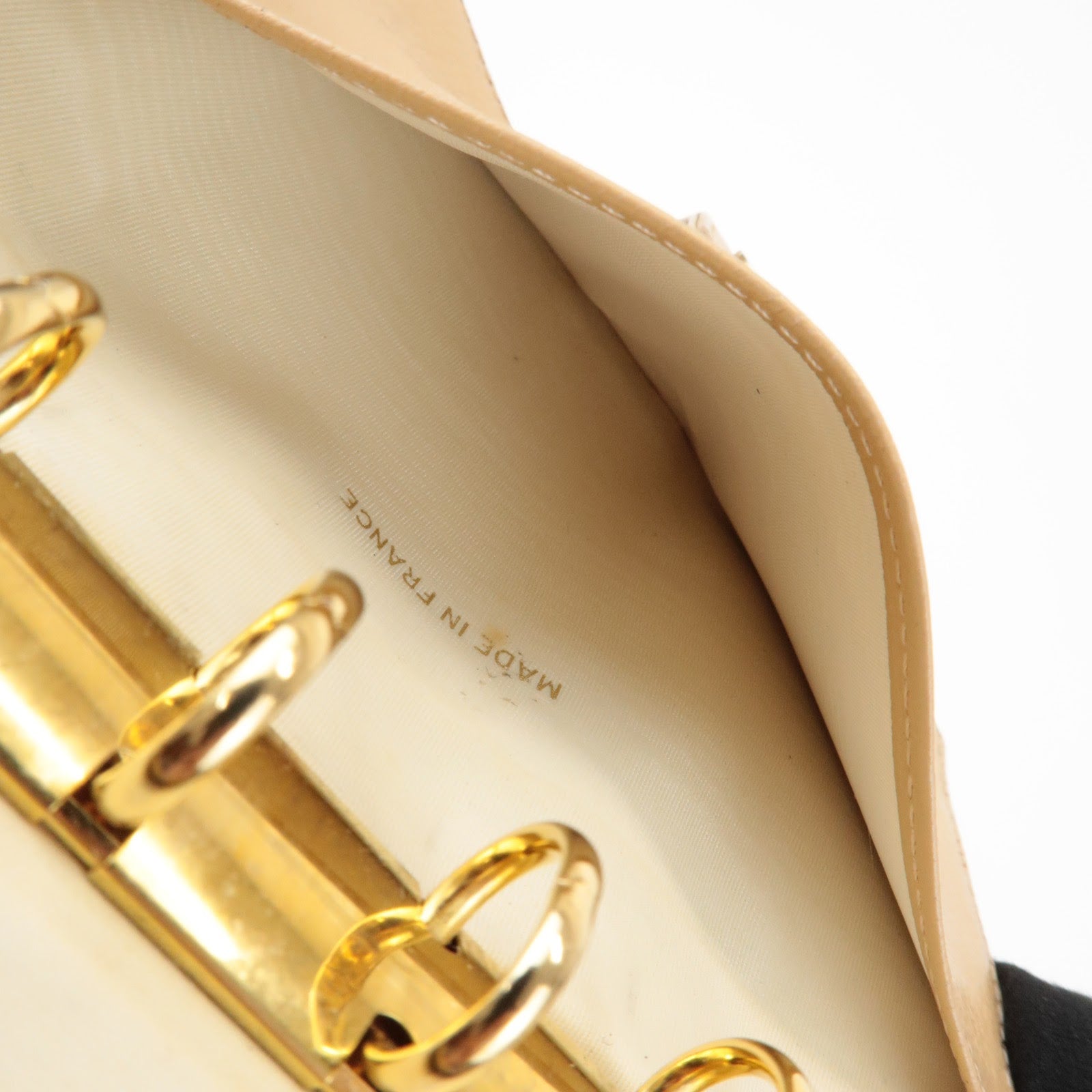 CHANEL COCO Mark Calf Leather Agenda Cover Planner Cover Beige