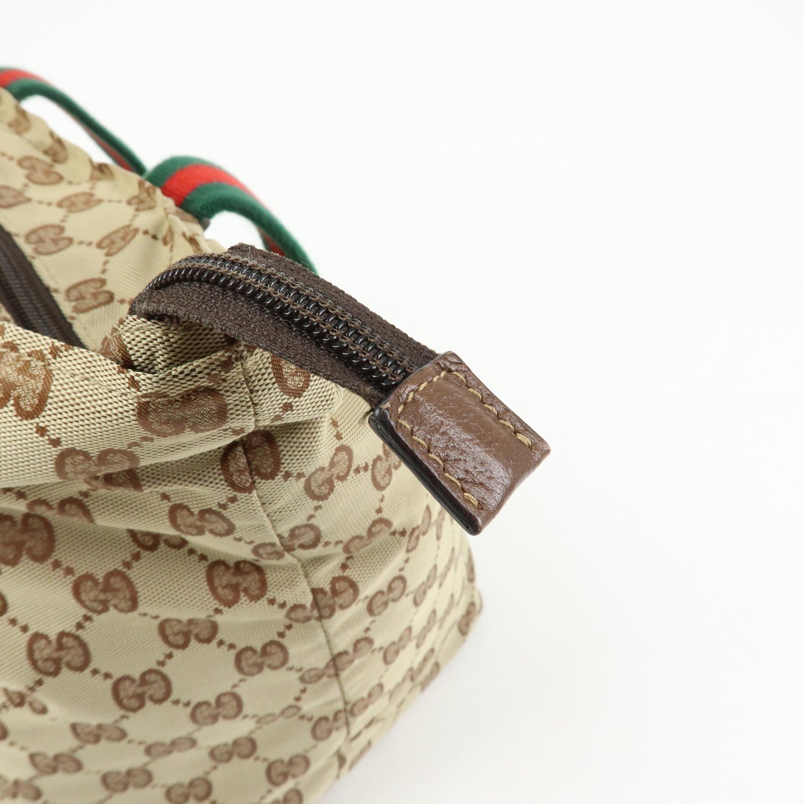 GUCCI Sherry GG Canvas Leather Tote Bag Hand Bag Beige Brown 131231