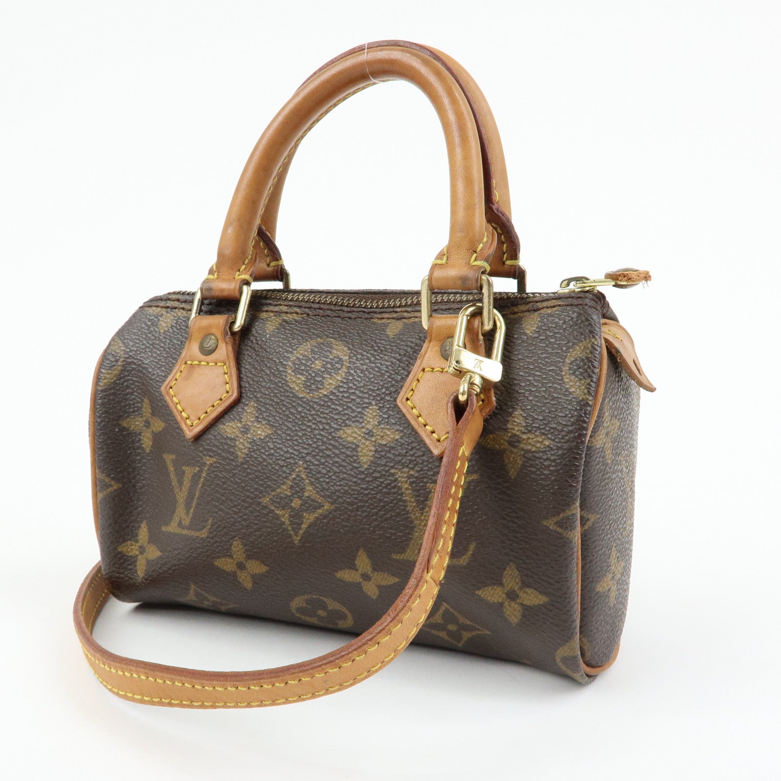 Louis Vuitton Monogram Canvas Mini Speedy Hand Bag & Strap M41534