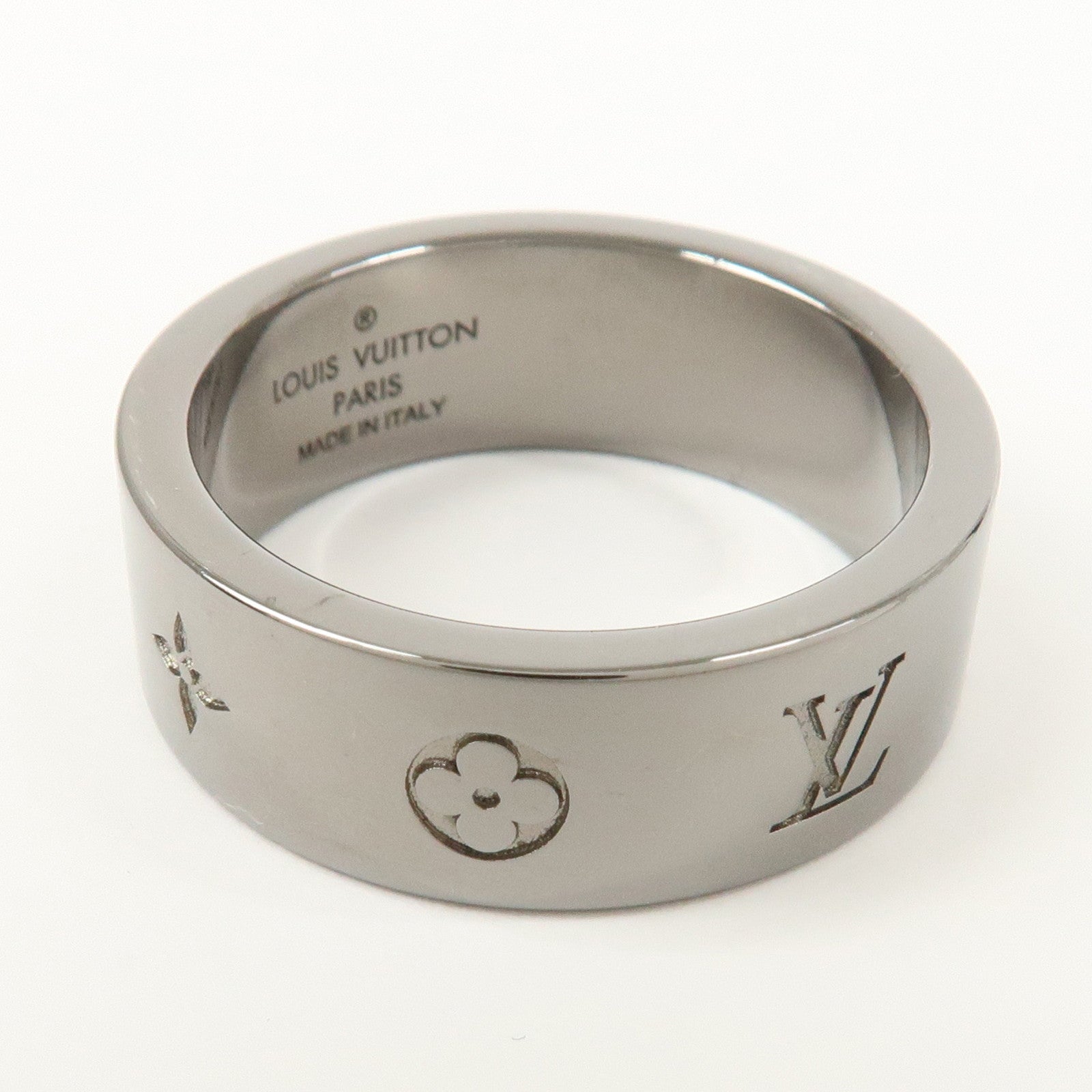 Louis Vuitton Instinct Set of 2 Rings Size L Silver Grey M00514