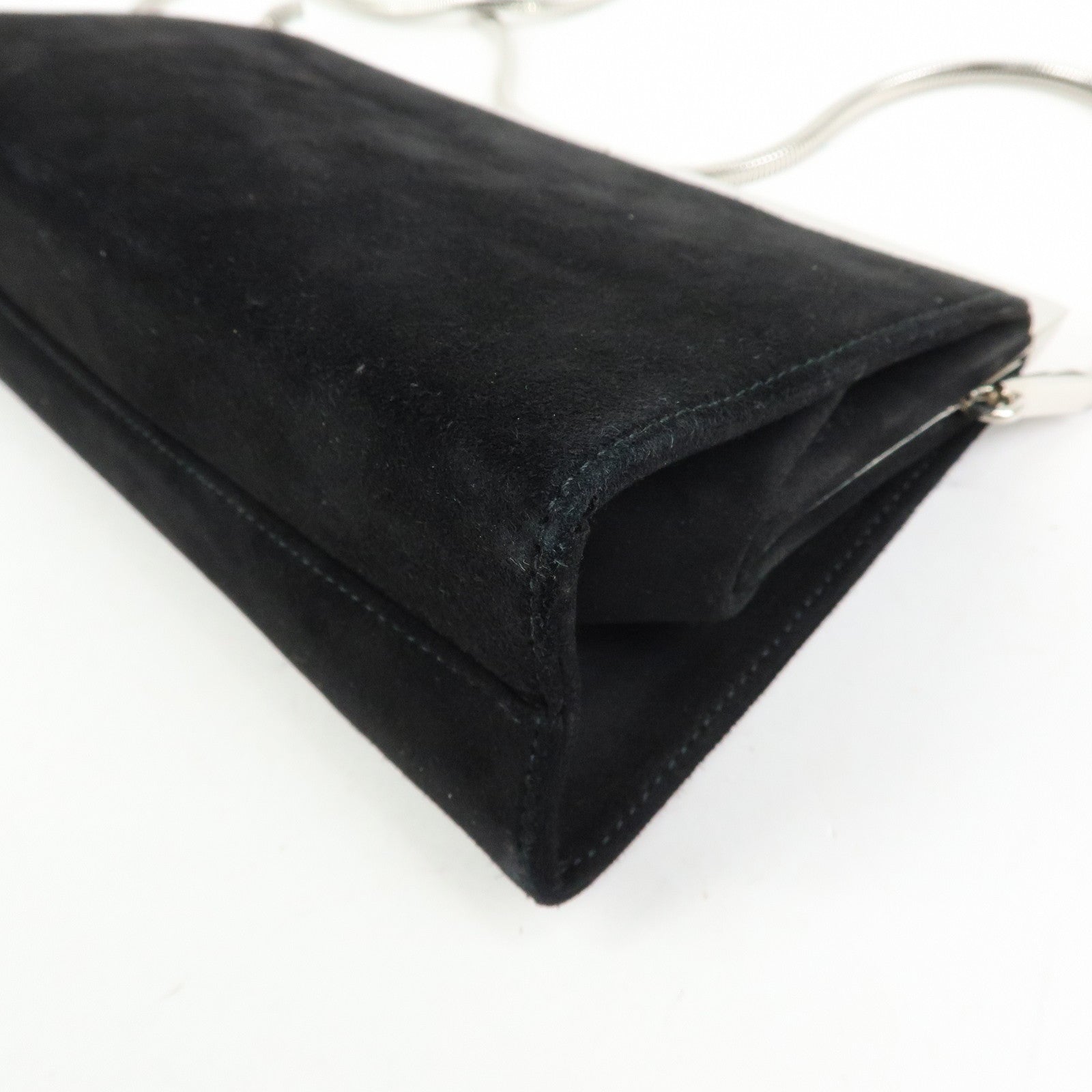 Ferragamo Suede 2Way Bag Shoulder Bag Clutch Bag Black