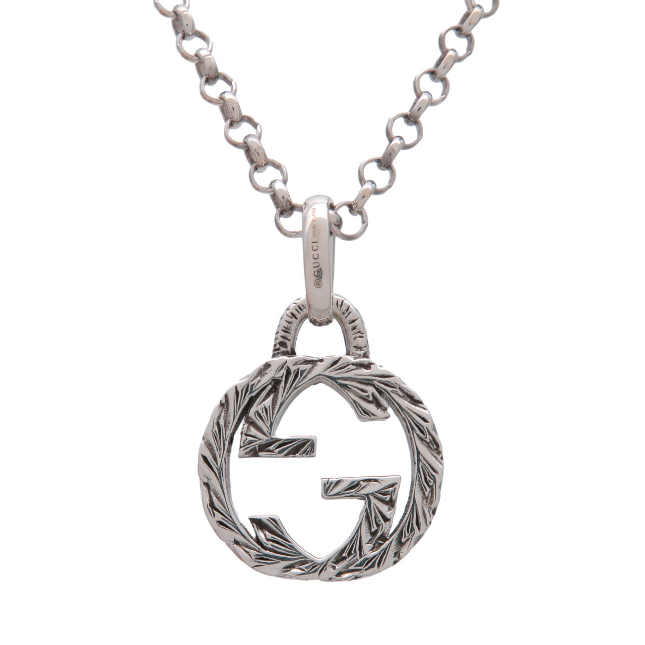 GUCCI Interlocking G Arabesque Necklace SV925 Silver
