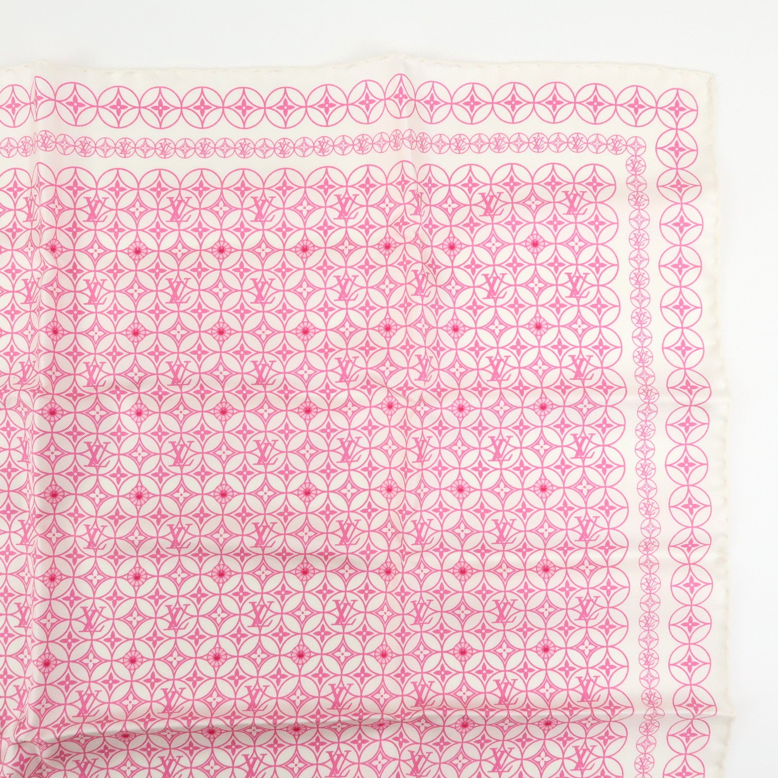 Louis Vuitton Silk 100% Scarf Murakami White Pink