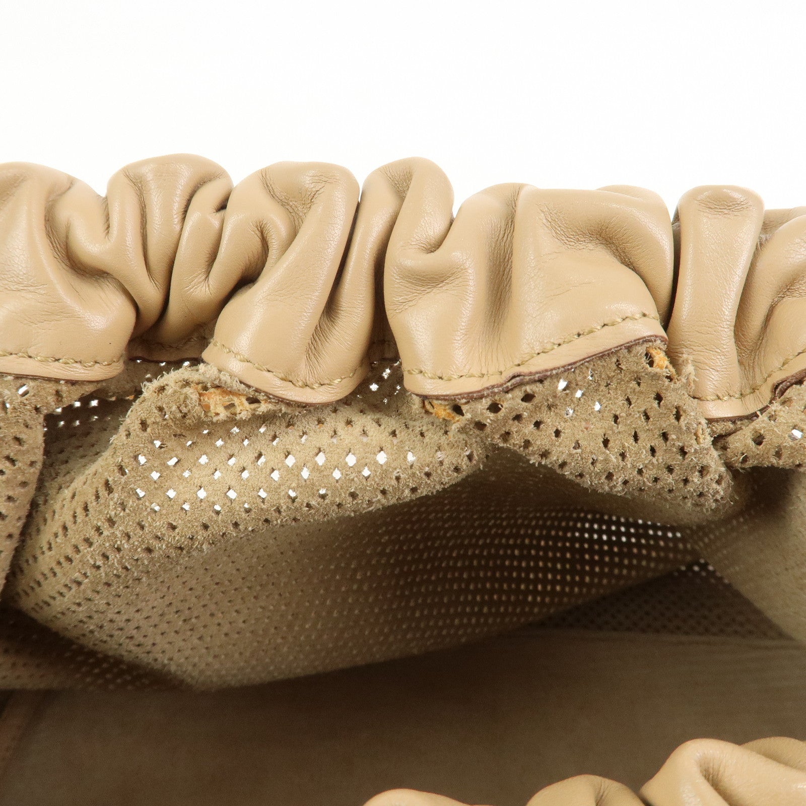 GUCCI Bamboo Leather Shoulder Bag Hand Bag Beige 92708