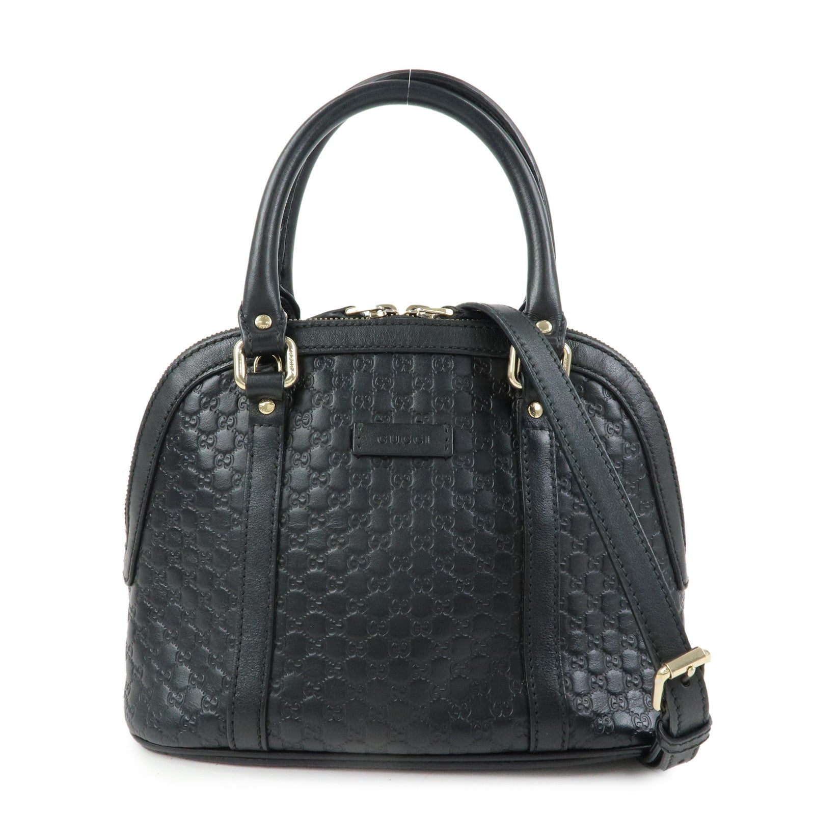 GUCCI Microguccissima Leather 2Way Bag Hand Bag Black 449654