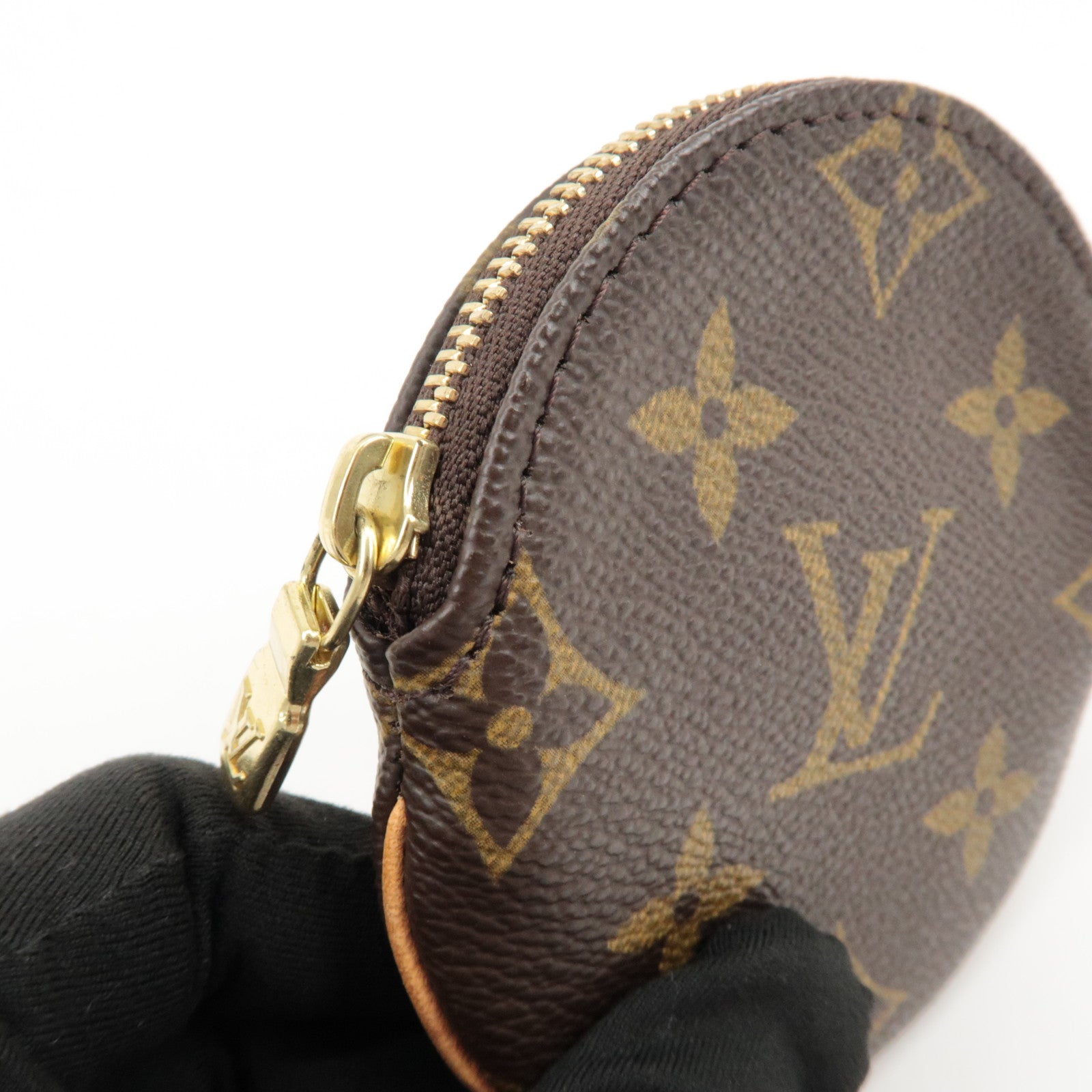 Louis Vuitton Monogram Porte Monnaie Rond Coin Case Brown M61926 Used