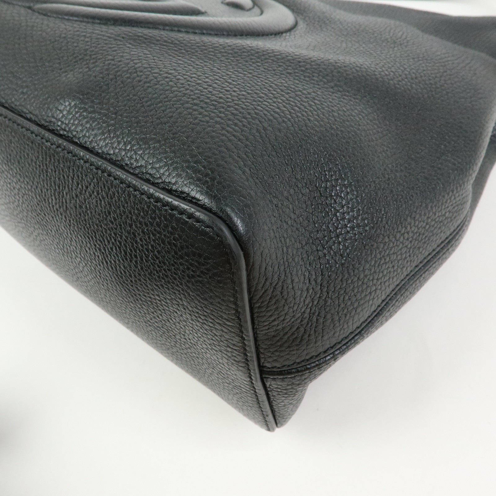 GUCCI Interlocking G Soho Leather 2Way Bag Hand Bag Black 536194