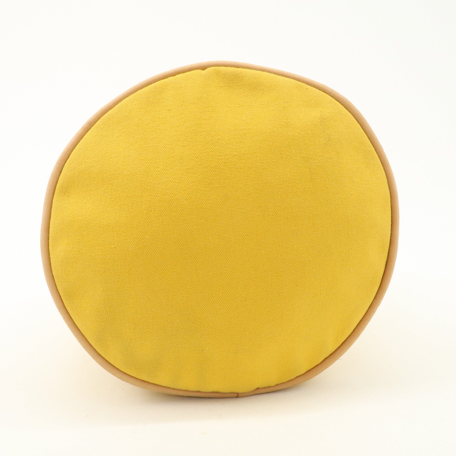 HERMES Porochon Mimil Canvas Leather PM Shoulder Bag Yellow Used