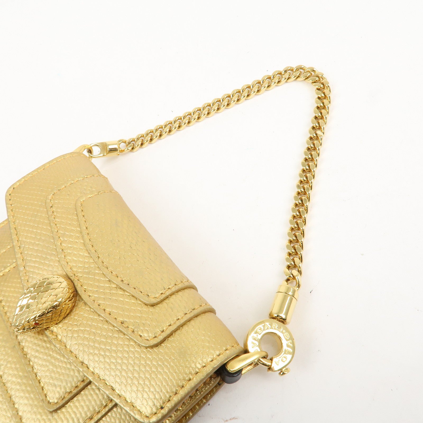 BVLGARI Serpenti Forever Leather Bag Charm Gold