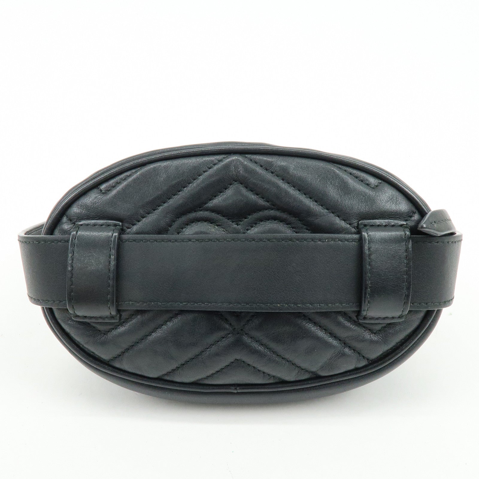 GUCCI GG Marmont Leather Waist Pouch Body Bag Black