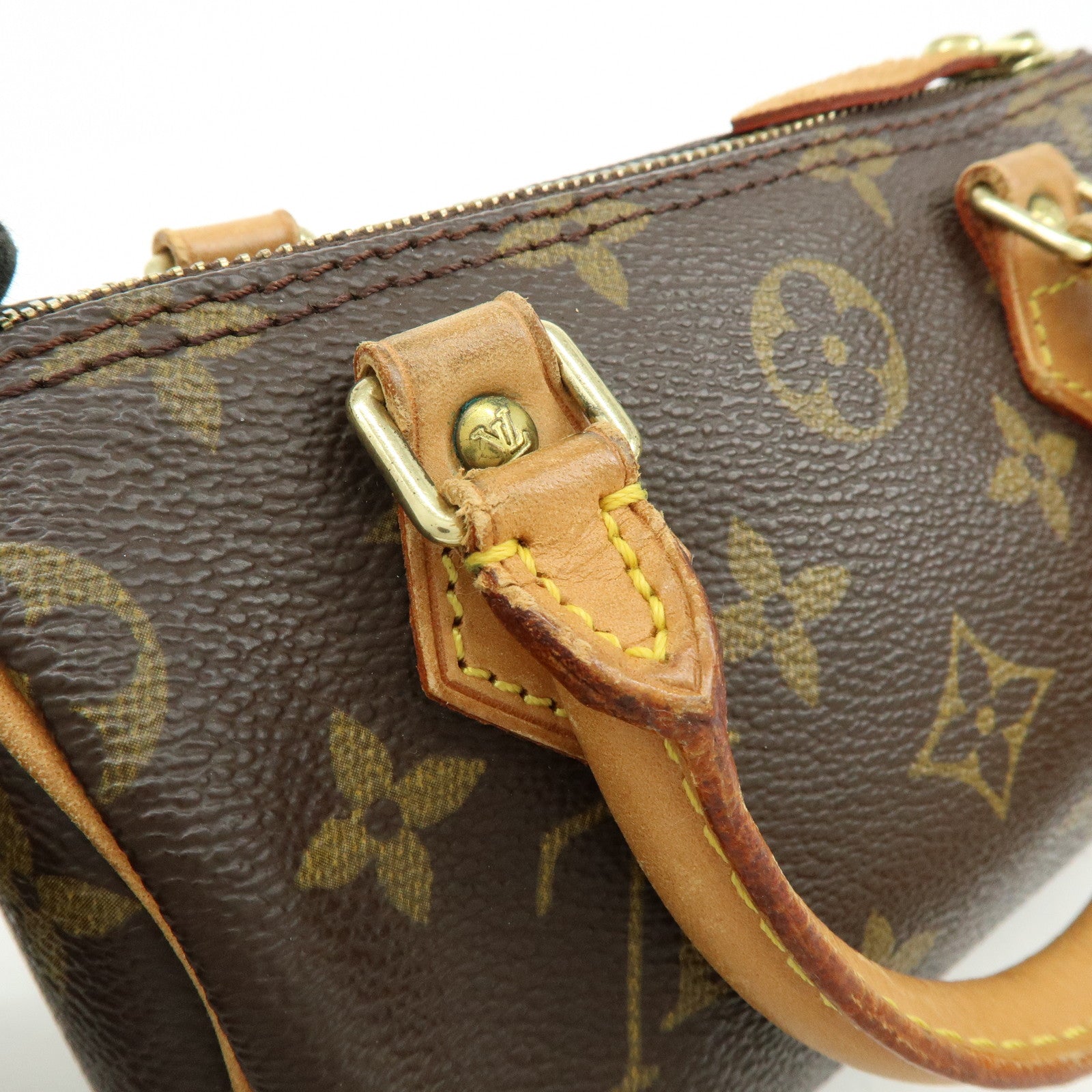 Louis Vuitton Monogram Mini Speedy Hand Bag Brown M41534