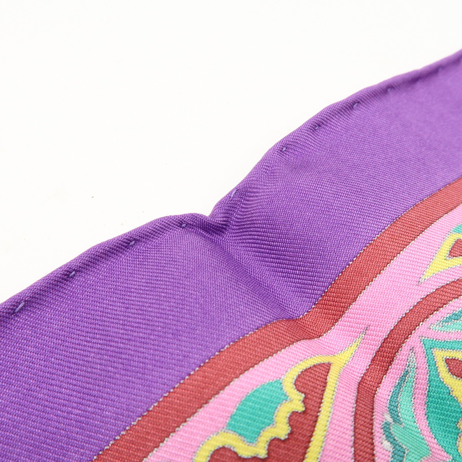 HERMES Carre 90 Silk 100% Scarf CIELS BYZANTINS Purple Multicolor Used