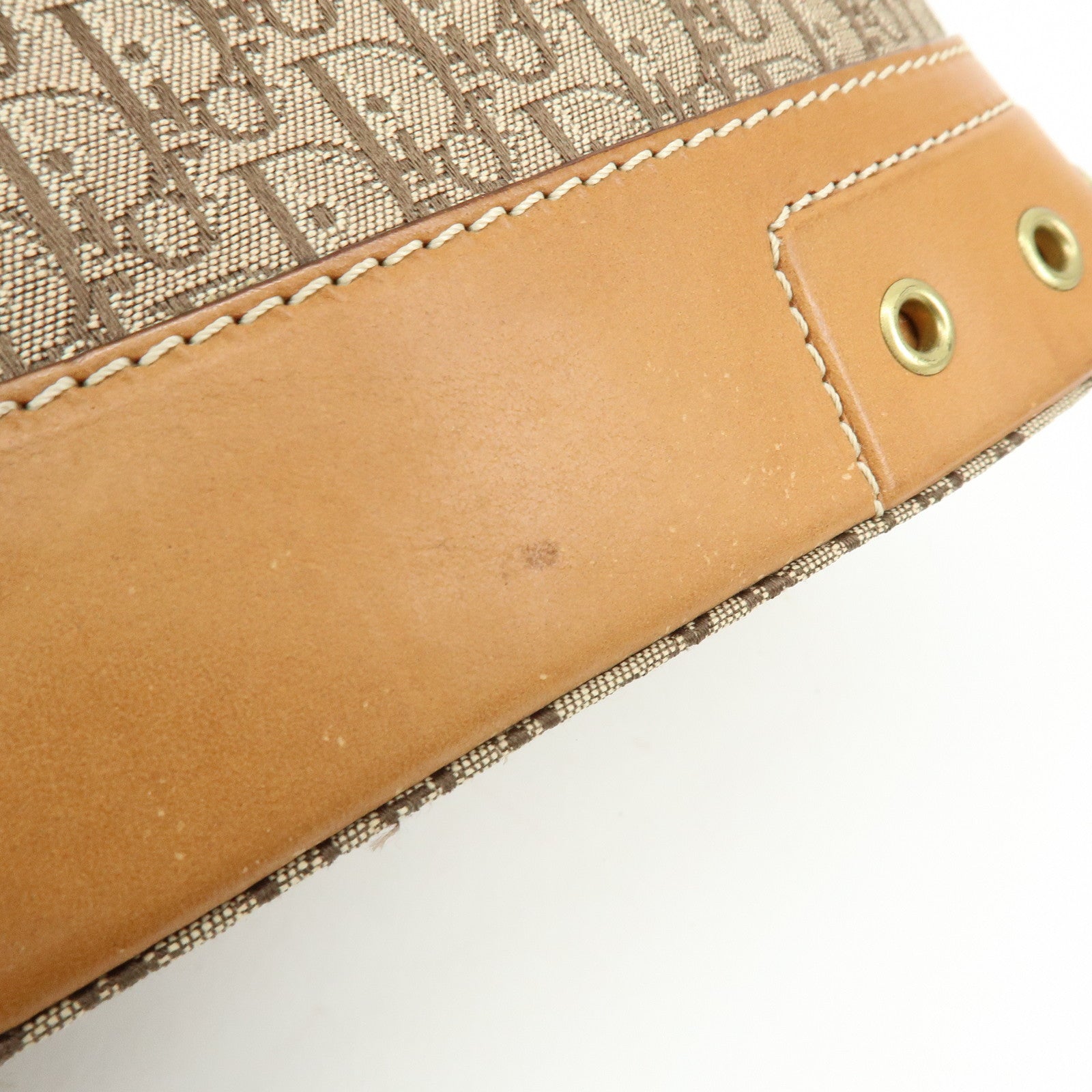 Christian Dior Trotter Street Chic Jacquard Canvas Leather Hand Bag