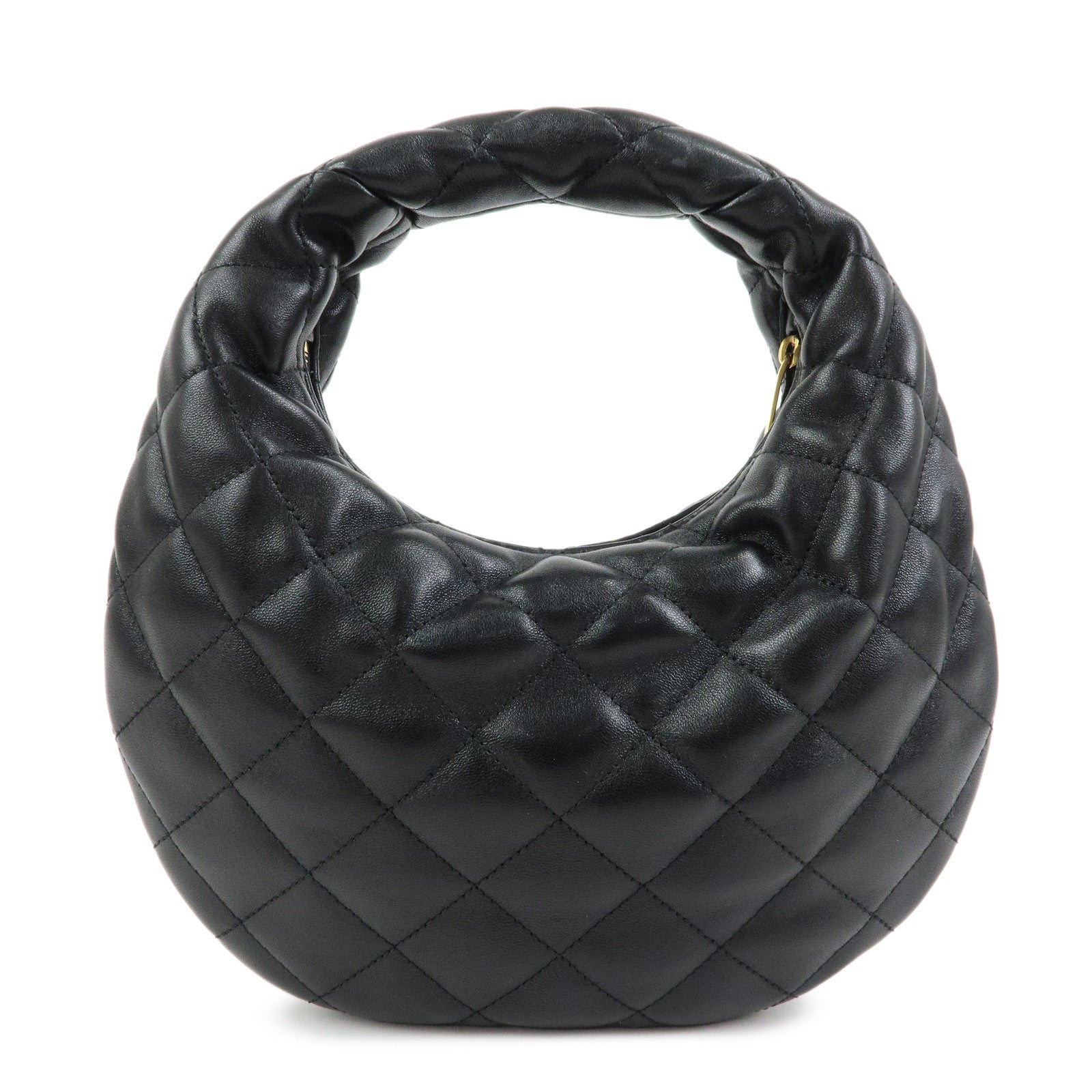 SAINT LAURENT PARIS ICARINO Quilting Nappa Leather Hand Bag Black