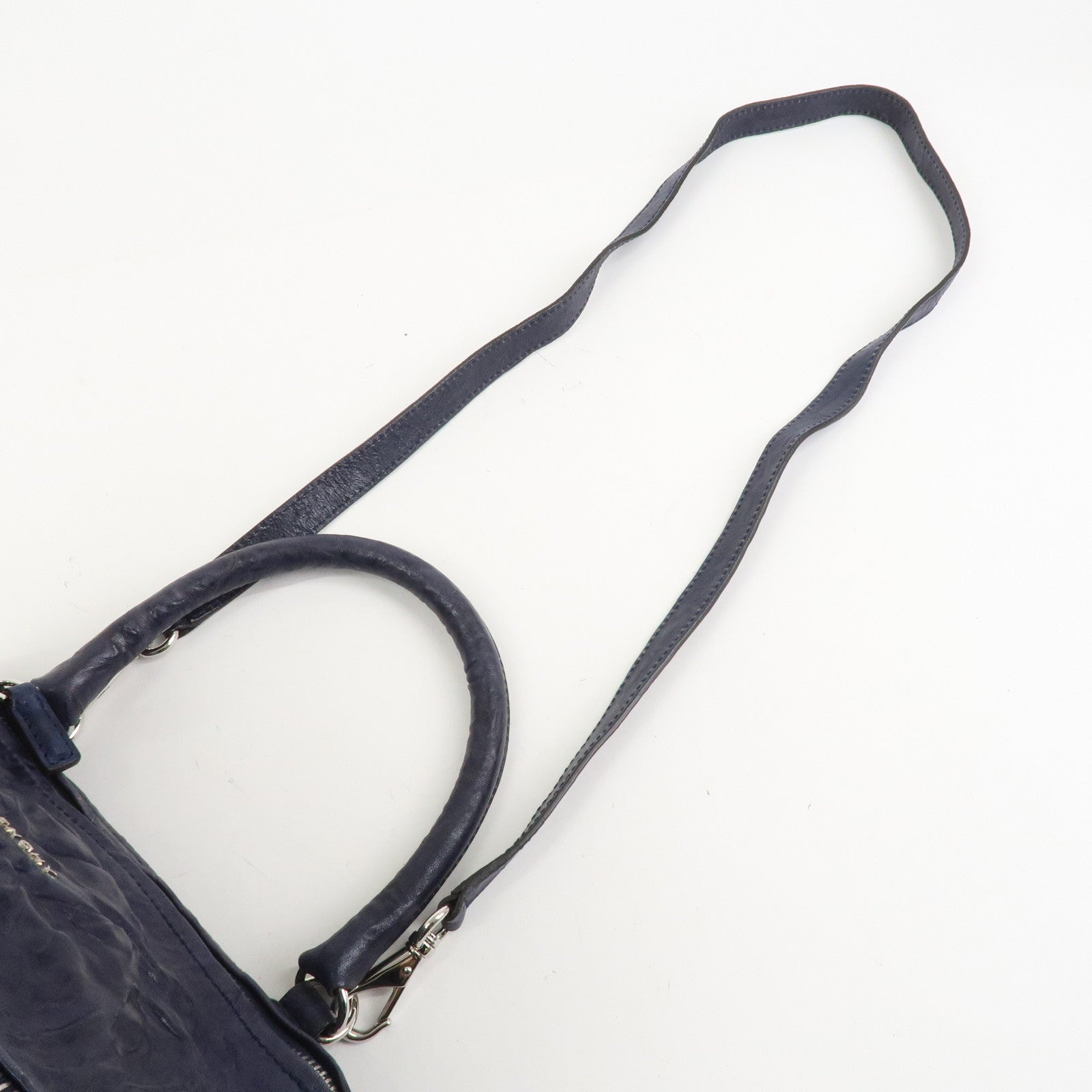 GIVENCHY Pandora Leather 2Way Bag Hand Bag Shoulder Bag Navy