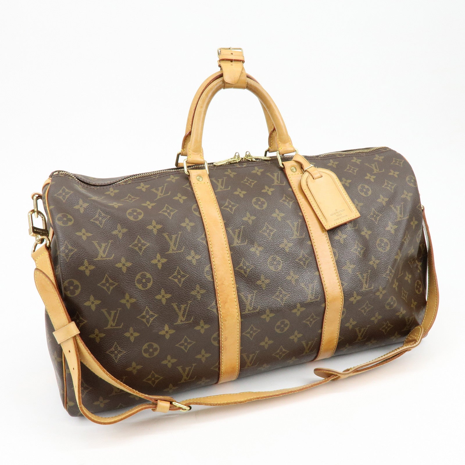 Louis Vuitton Monogram Keep All Bandouliere 50 Boston Bag M41416