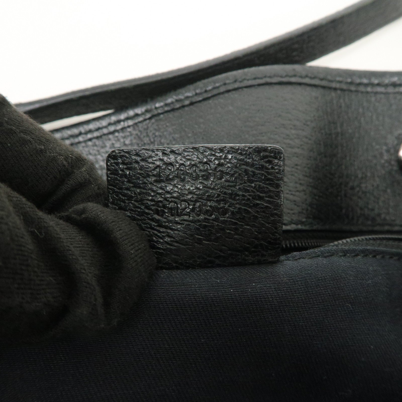 GUCCI Logo GG Canvas Leather Tote Bag Hand Bag Black 120836