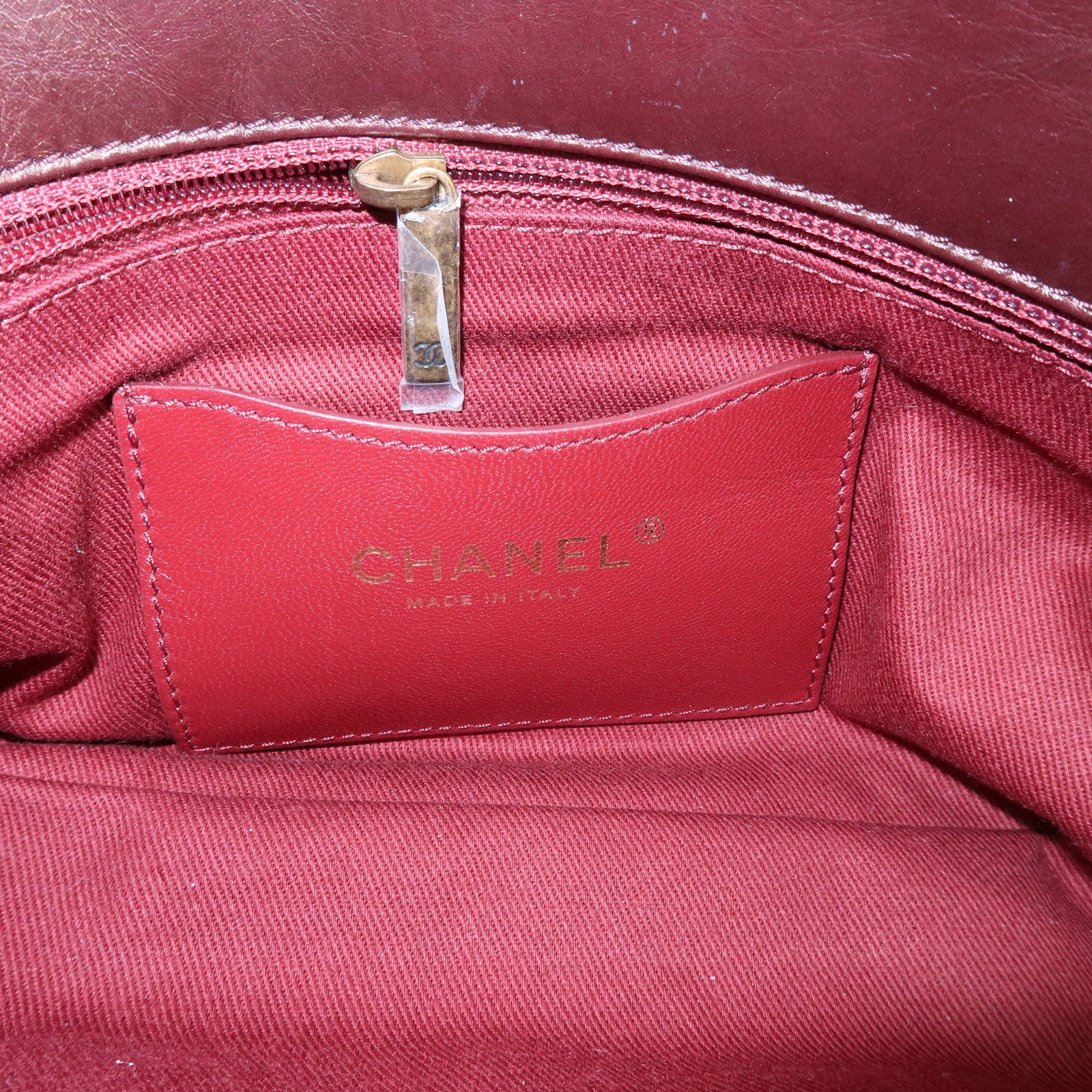 CHANEL Mademoiselle Calf Leather Chain Shoulder Bag Bordeaux