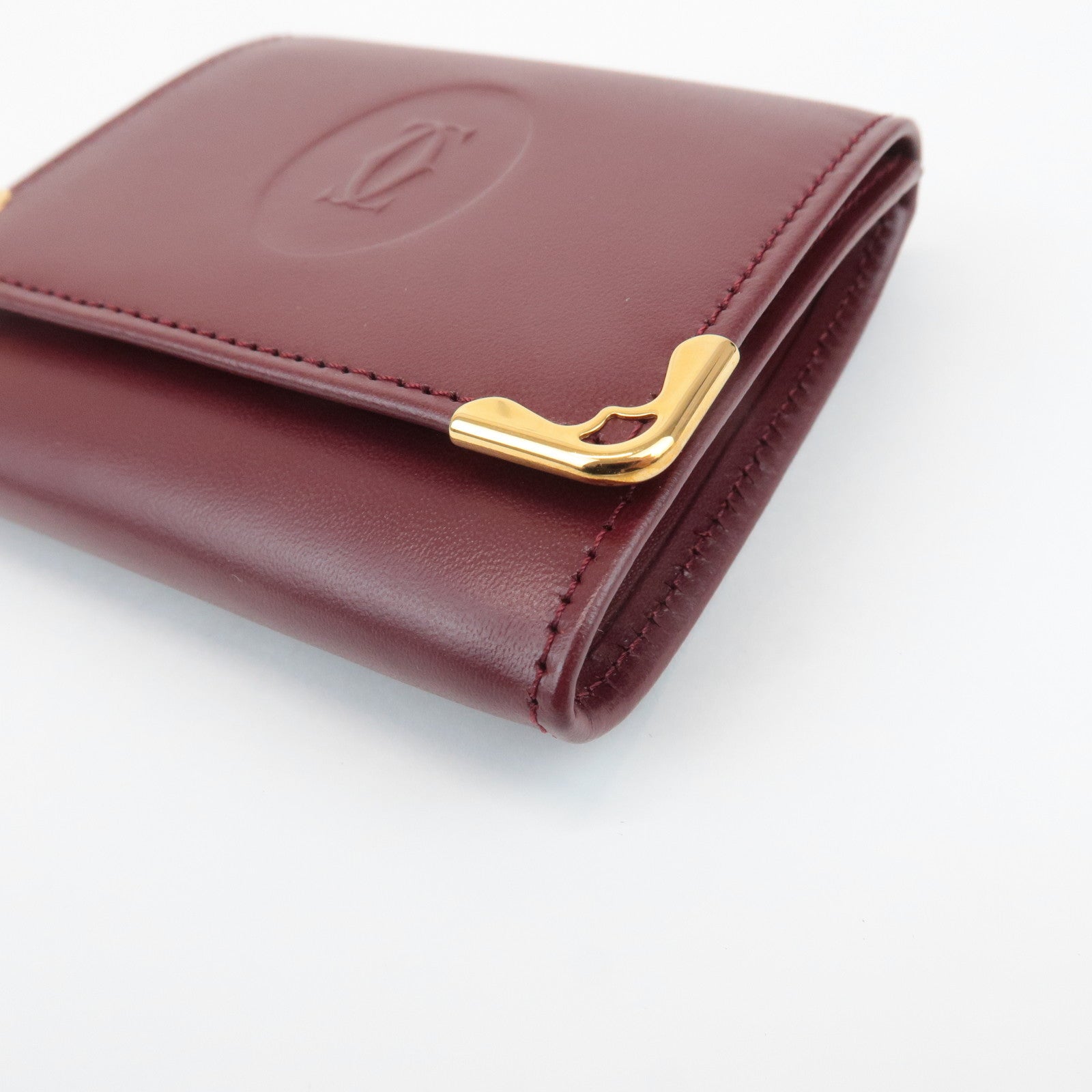 Cartier Mustline Leather Coin Case Bordeaux Used