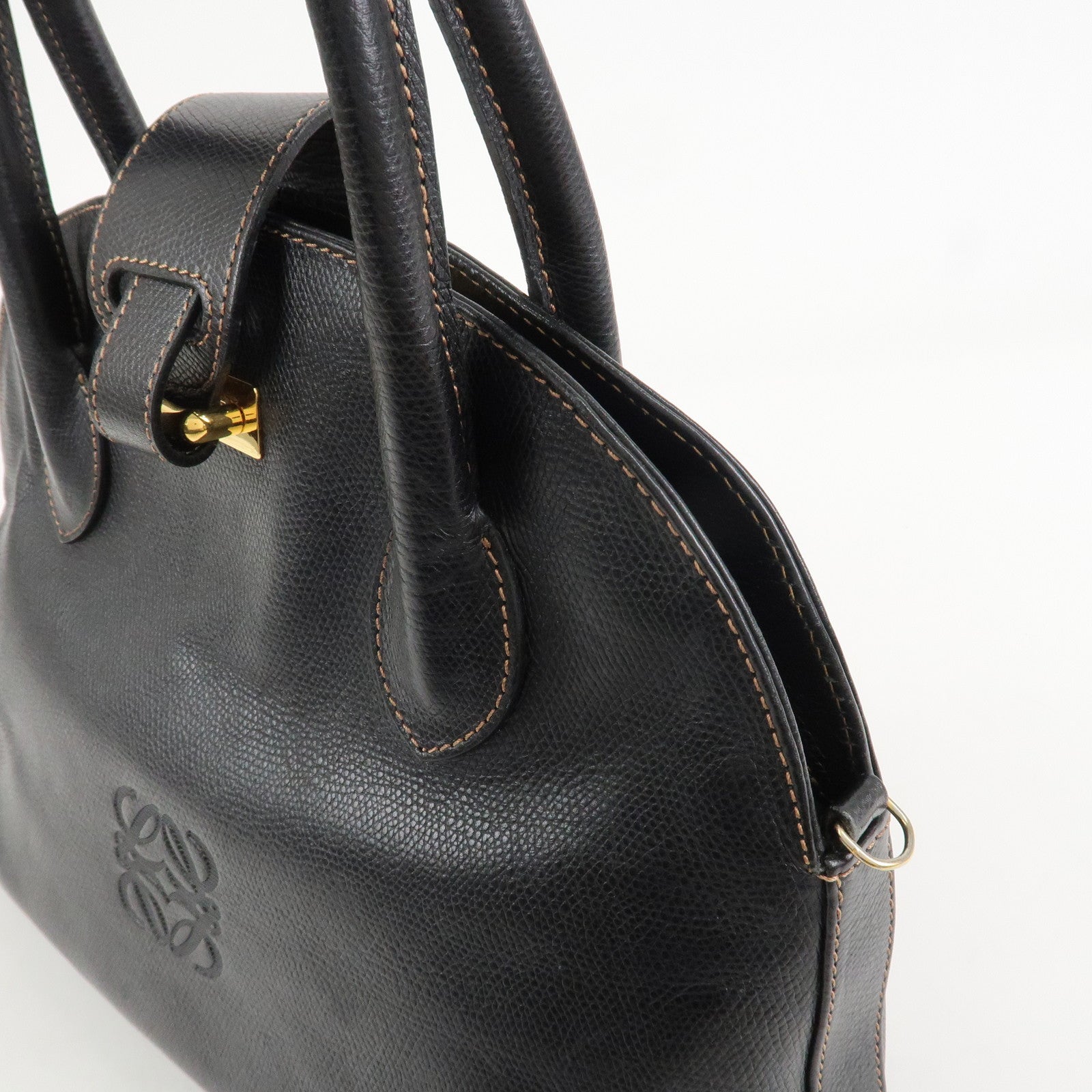 LOEWE Anagram Leather 2WAY Bag Shoulder bag Hand Bag Black
