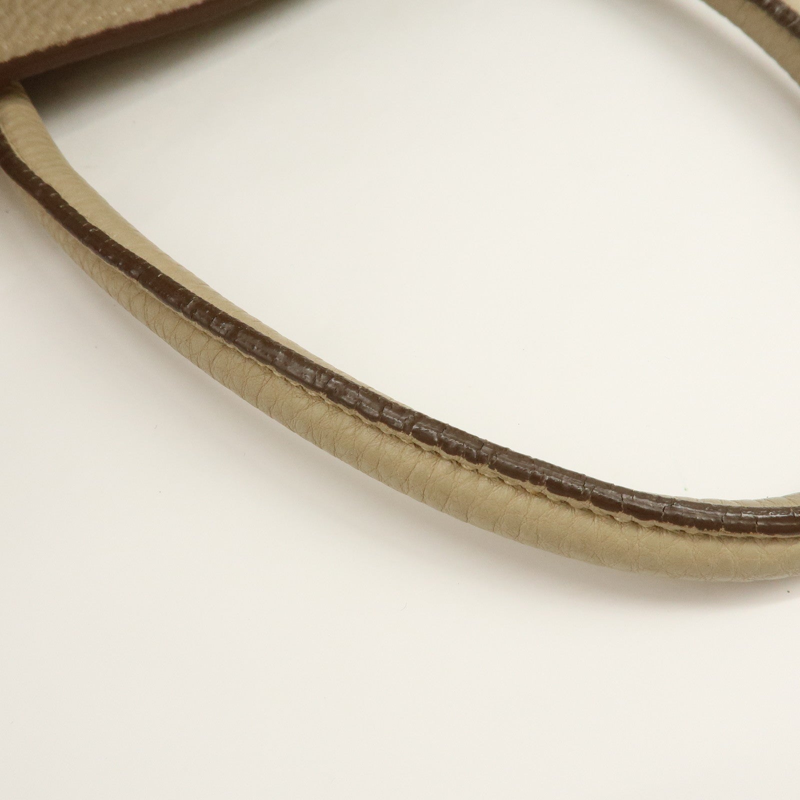 PRADA Triangle Logo Leather 2Way Hand Shoulder Bag Beige BN2795