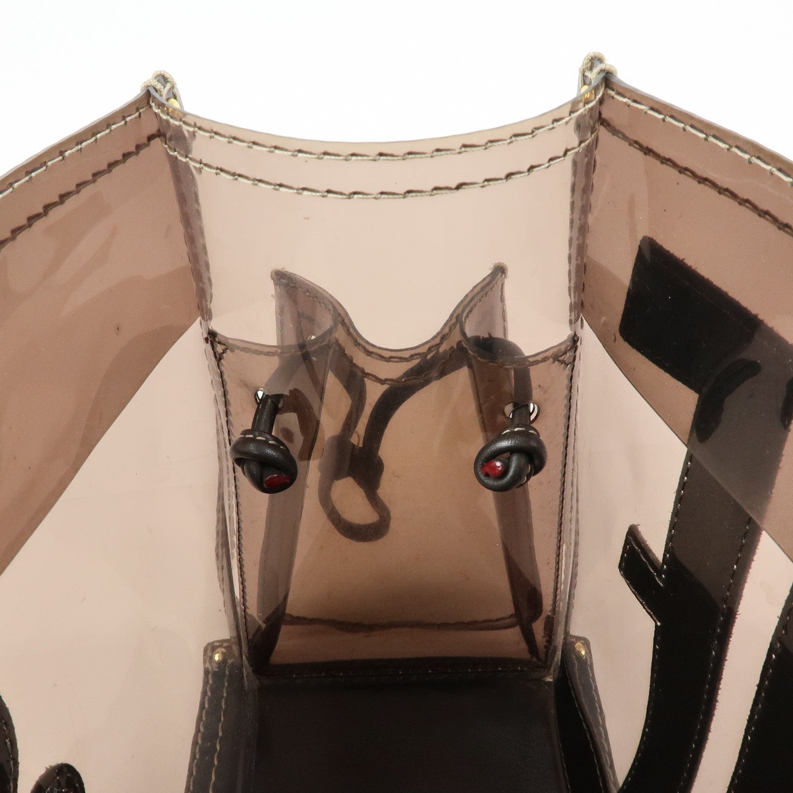 LOEWE Anagram Vinyl Leather Tote Bag Shoulder Bag Brown