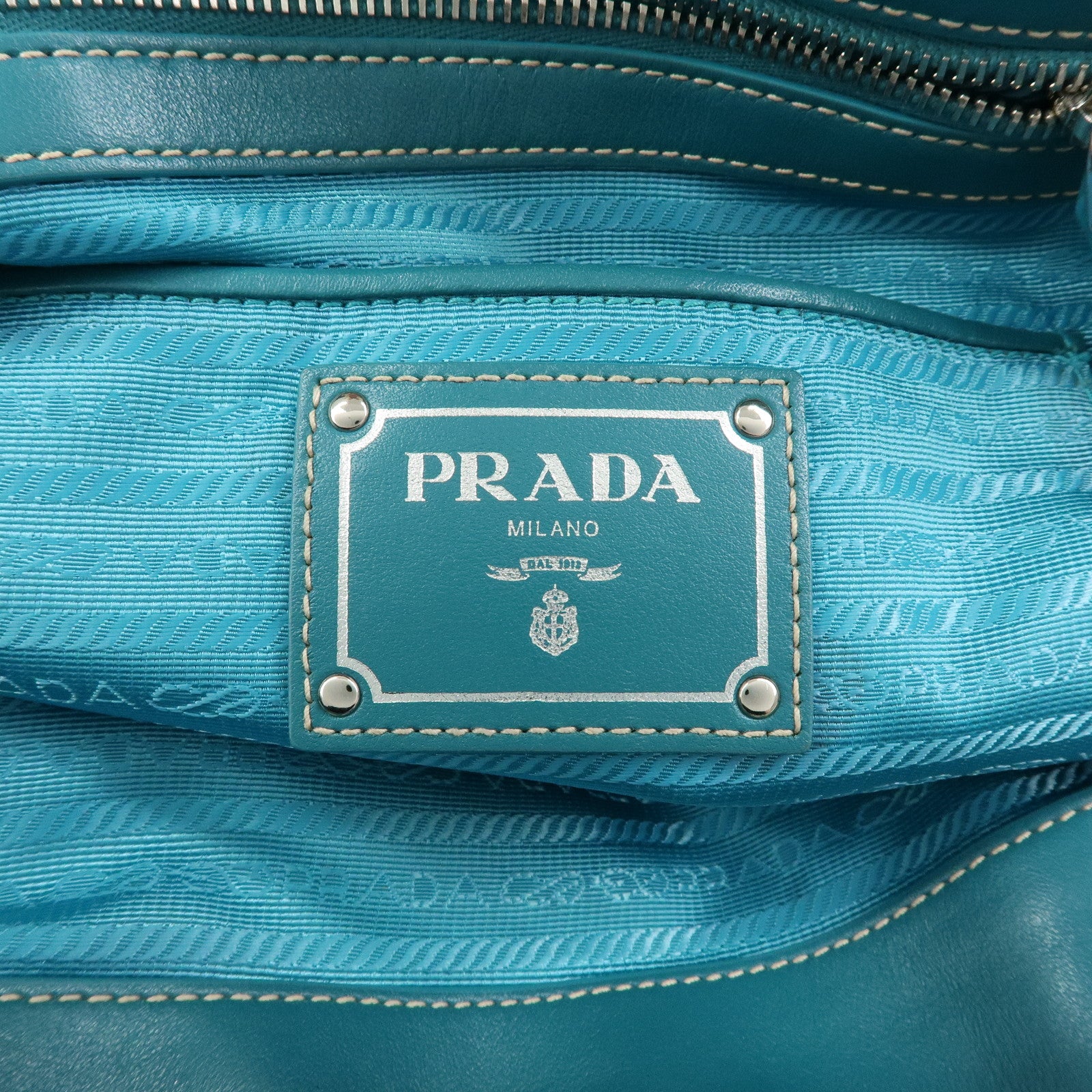 PRADA Nylon Leather 2Way Tote Hand Shoulder Bag Green BN1841
