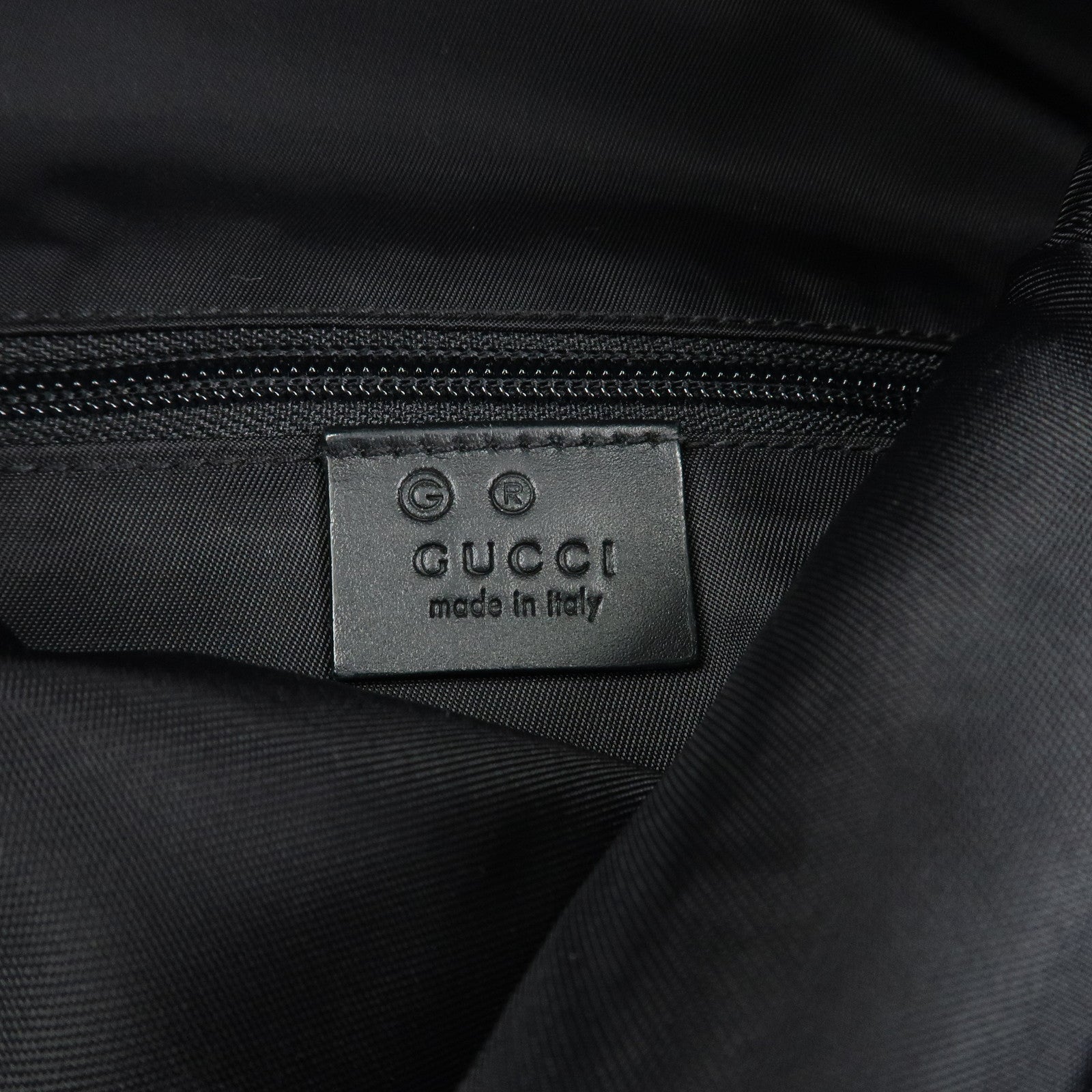 GUCCI Sherry Canvas Leather Backpack Rucksack Black 619749