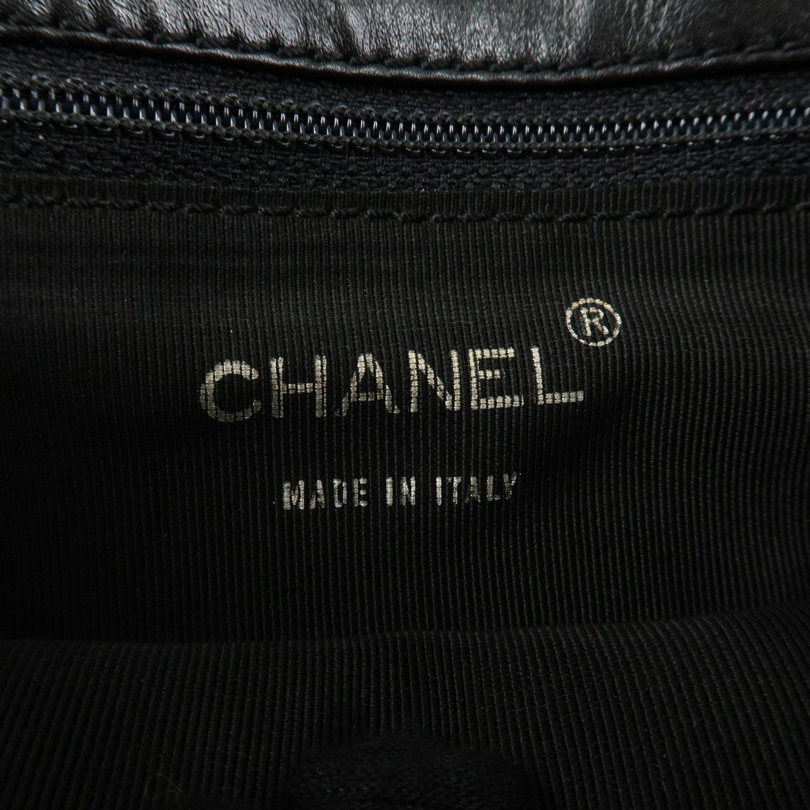 CHANEL COCO Mark Lamb Skin Shoulder Bag Crossbody Bag Black Used