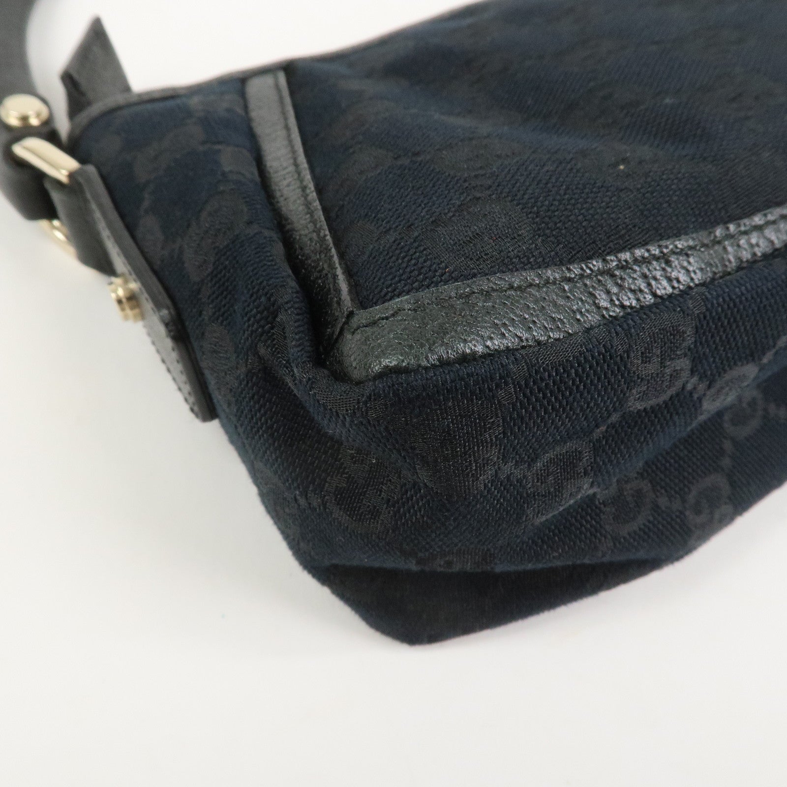 GUCCI Abbey GG Canvas Leather Shoulder Bag 130939