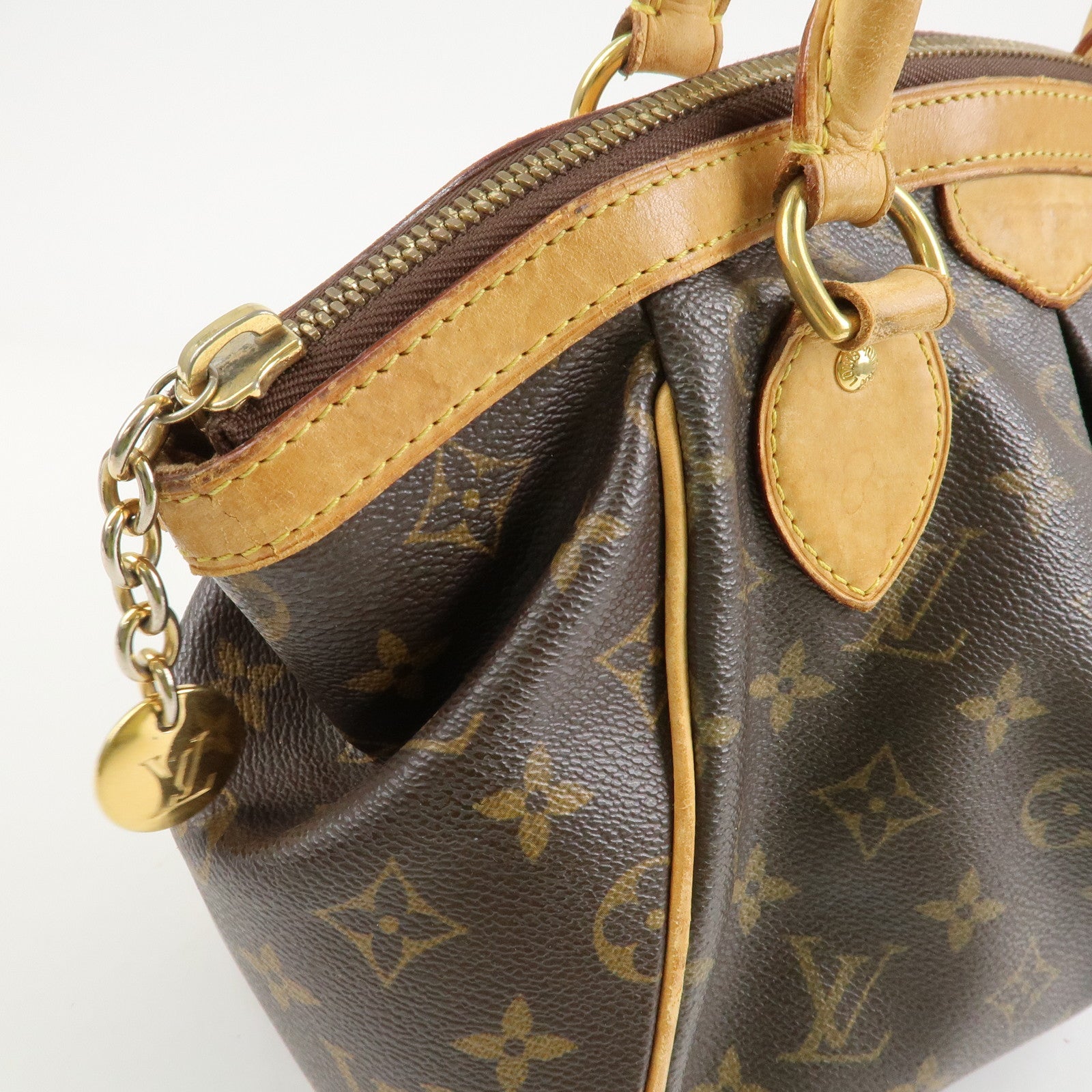 Louis Vuitton Monogram Tivoli PM Hand Bag Shoulder Bag Brown M40143 Used