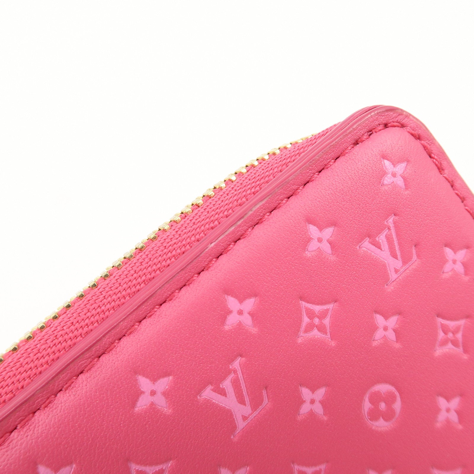 Louis Vuitton Nano Monogram Portefeuille Lou Wallet Pink M82357 Used