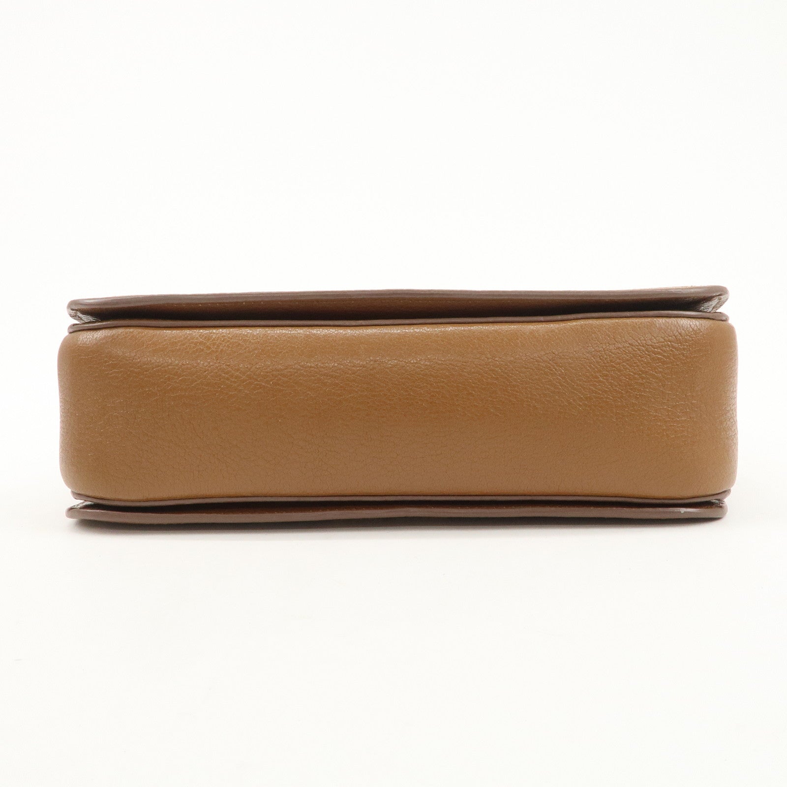 MIU MIU Leather 2Way Bag Hand Bag Brown Gold HDW RN0726 Used