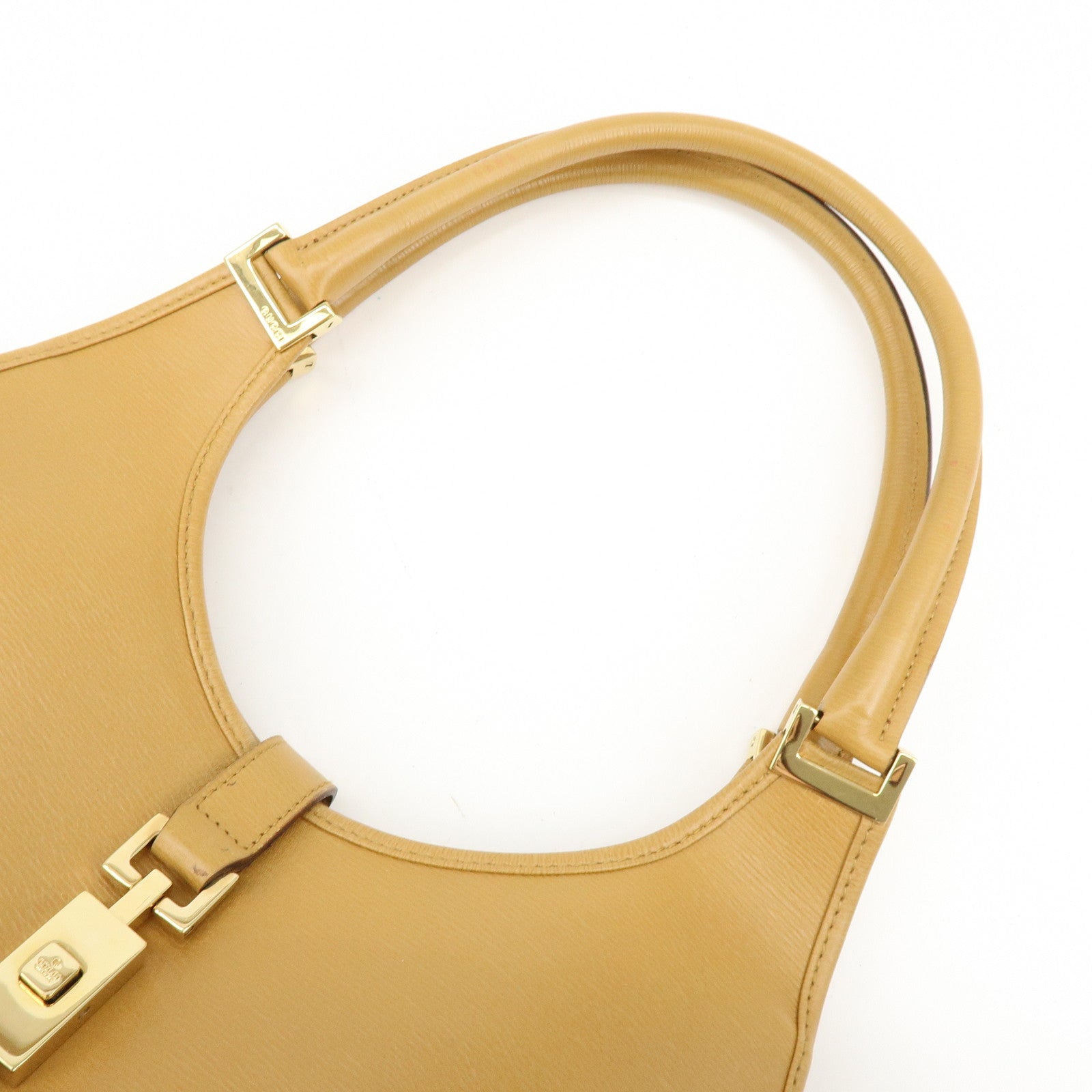 GUCCI Jackie Leather Shoulder Bag Hand Bag Brown 002.1067