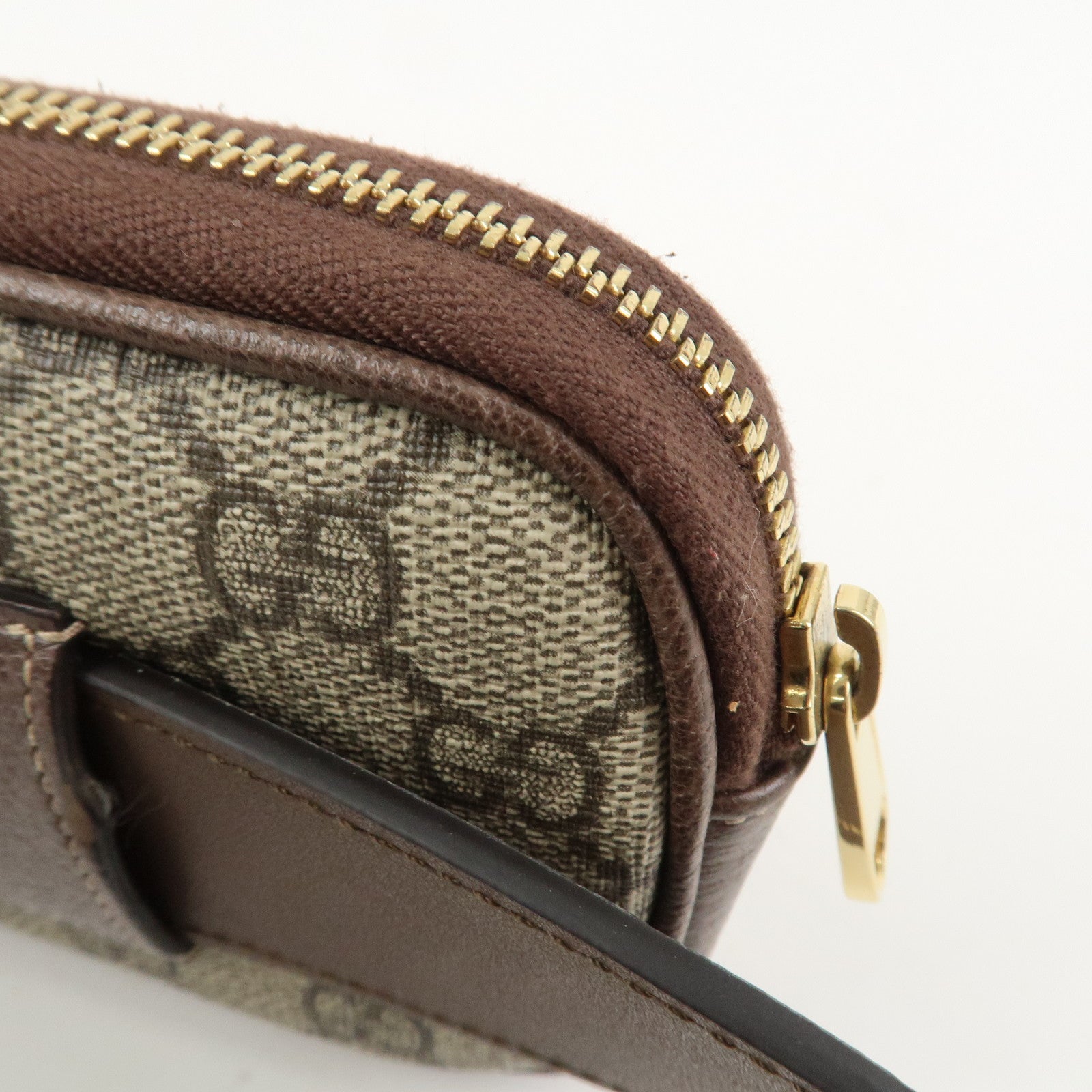 GUCCI Ophidia GG Supreme Leather Waist Bag Brown 519308