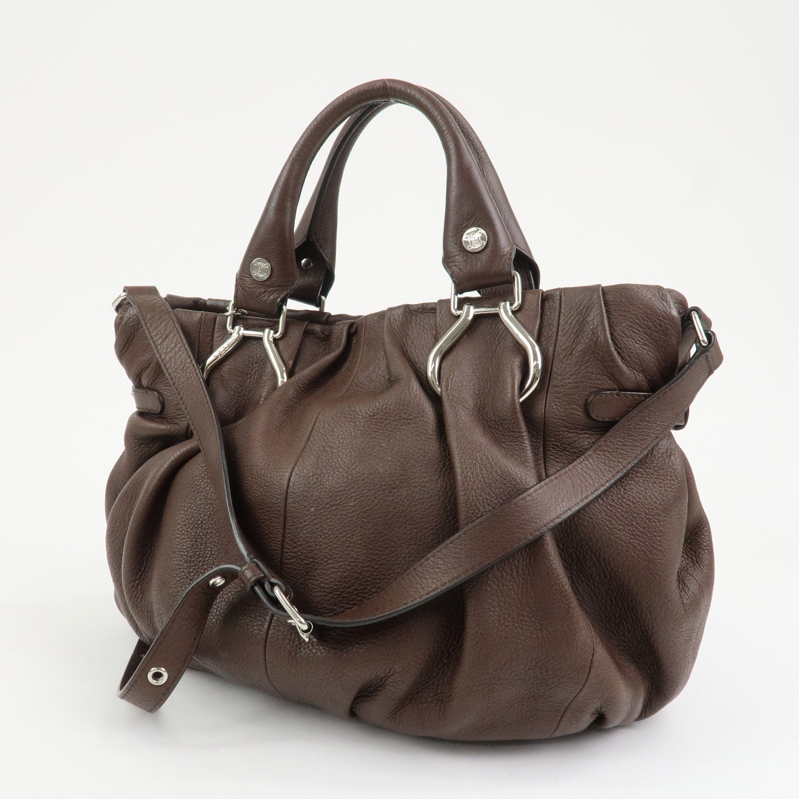 CELINE Macadam Leather Pillow Small 2Way Bag Shoulder Bag Hand Bag