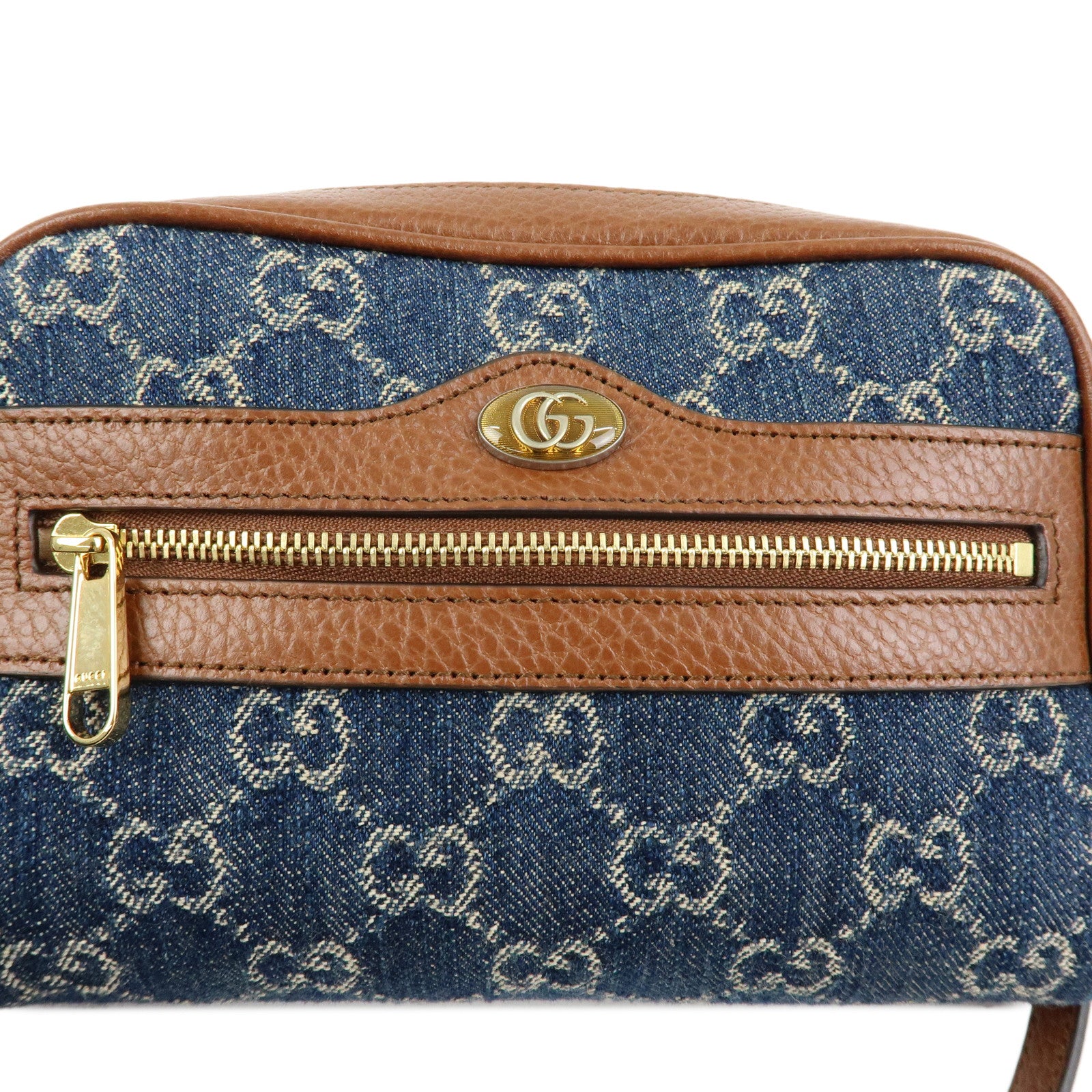 GUCCI Ophidia GG Denim Leather Shoulder Bag Crossbody Bag 517350