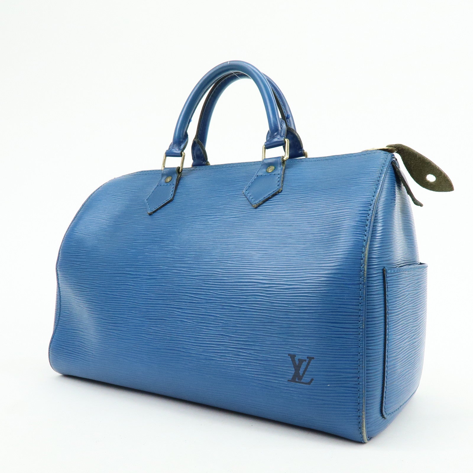 Louis Vuitton Epi Speedy 30 Hand Bag Boston Bag Blue M43005