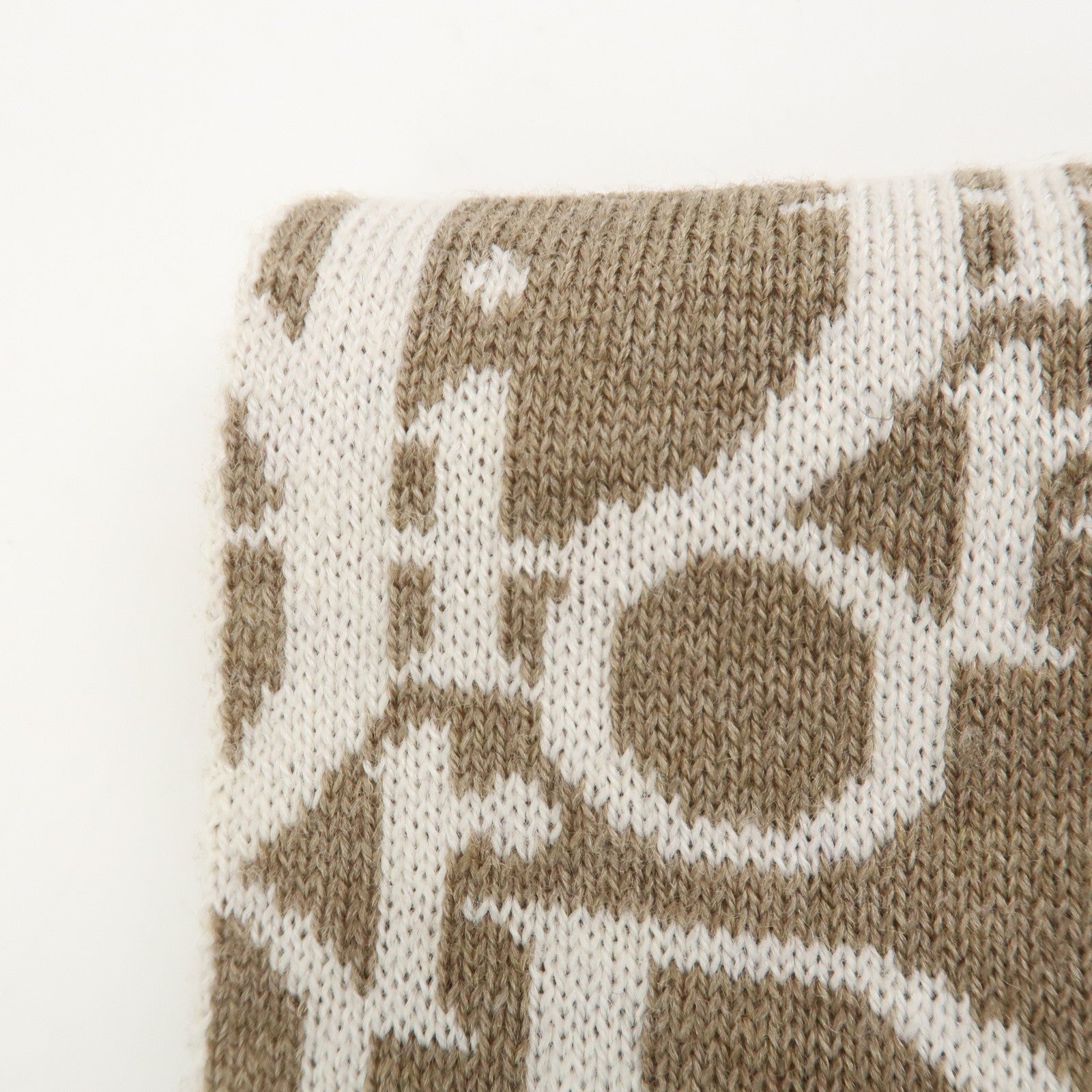 Christian Dior Trotter Wool 100% Scarf Shawl Brown